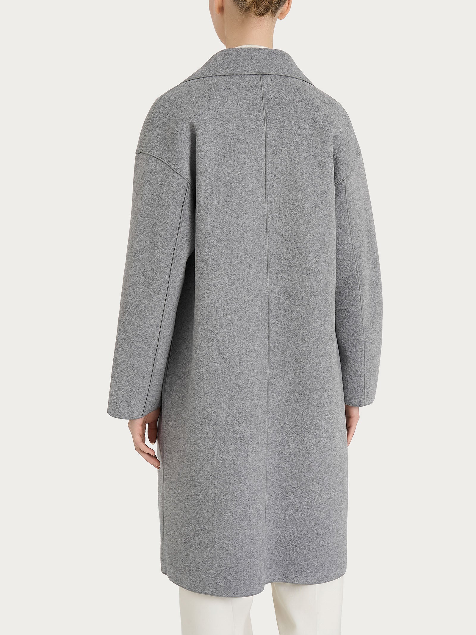 Cappotto con bottoni in Vegan Wool - Grigio Mel. - Image 2