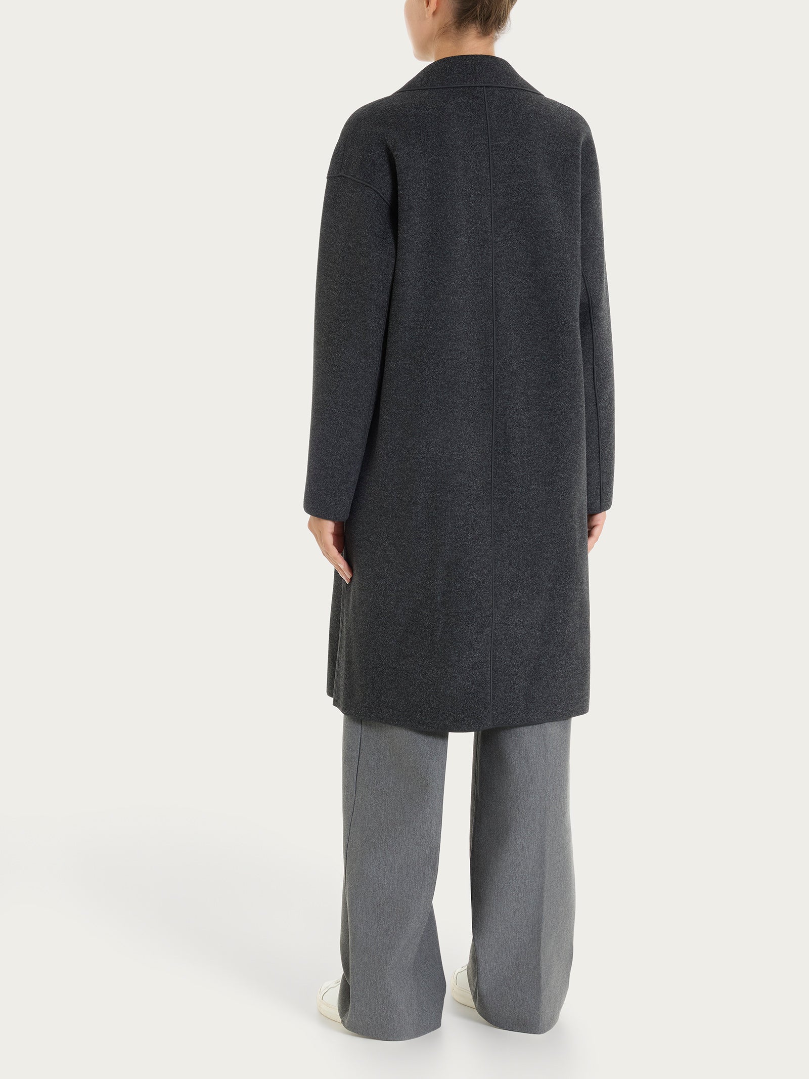 Cappotto con bottoni in Vegan Wool - Oscuro Mel. - Image 2