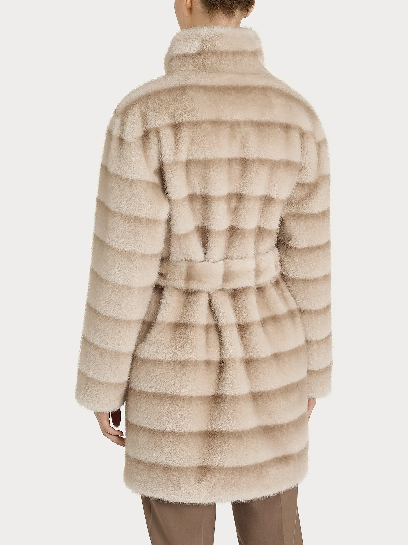 Cappotto con cintura double-face in Vegan Fur - Fant.Champignon - Image 4