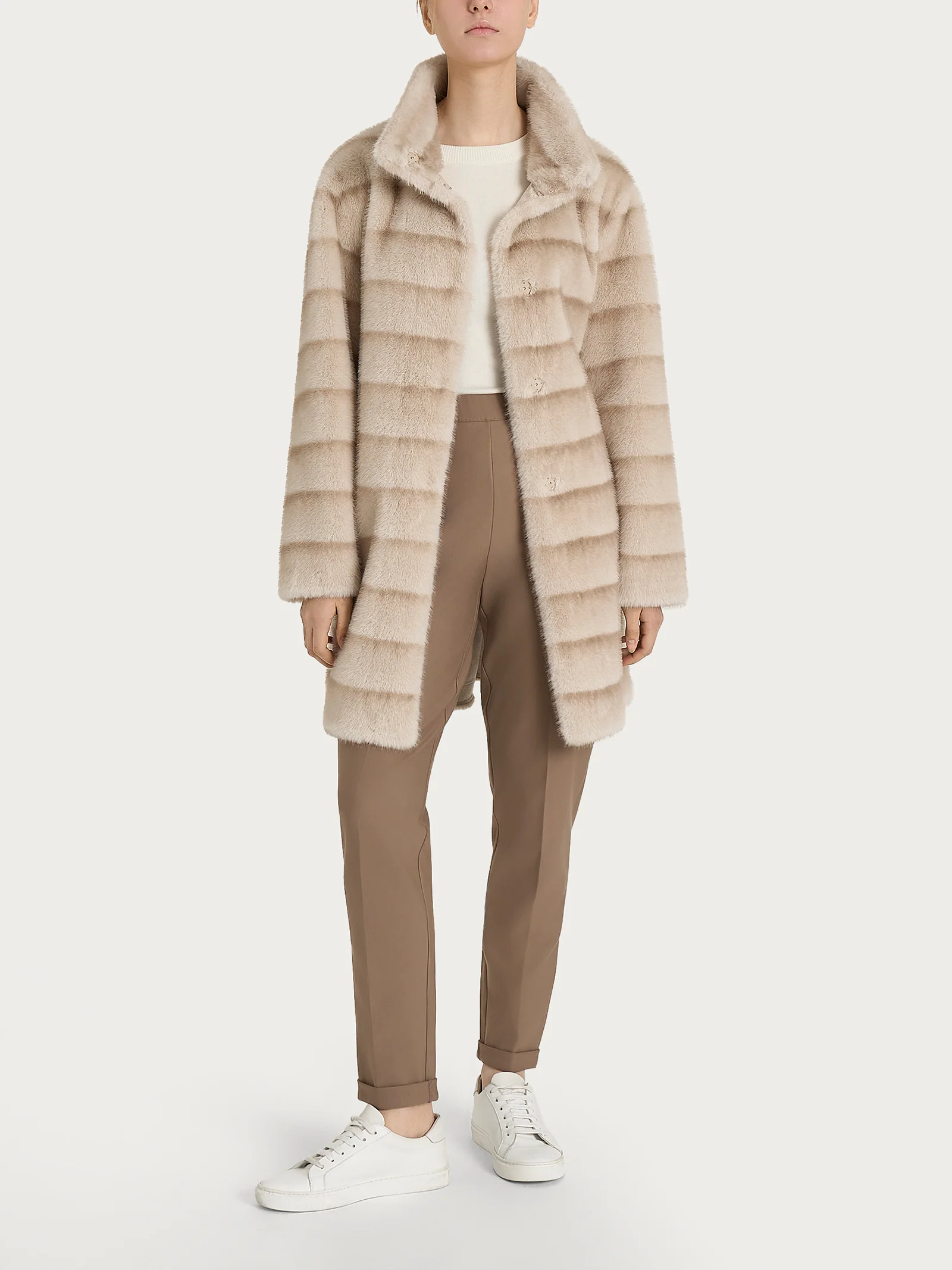 Cappotto con cintura double-face in Vegan Fur - Fant.Champignon - Image 8