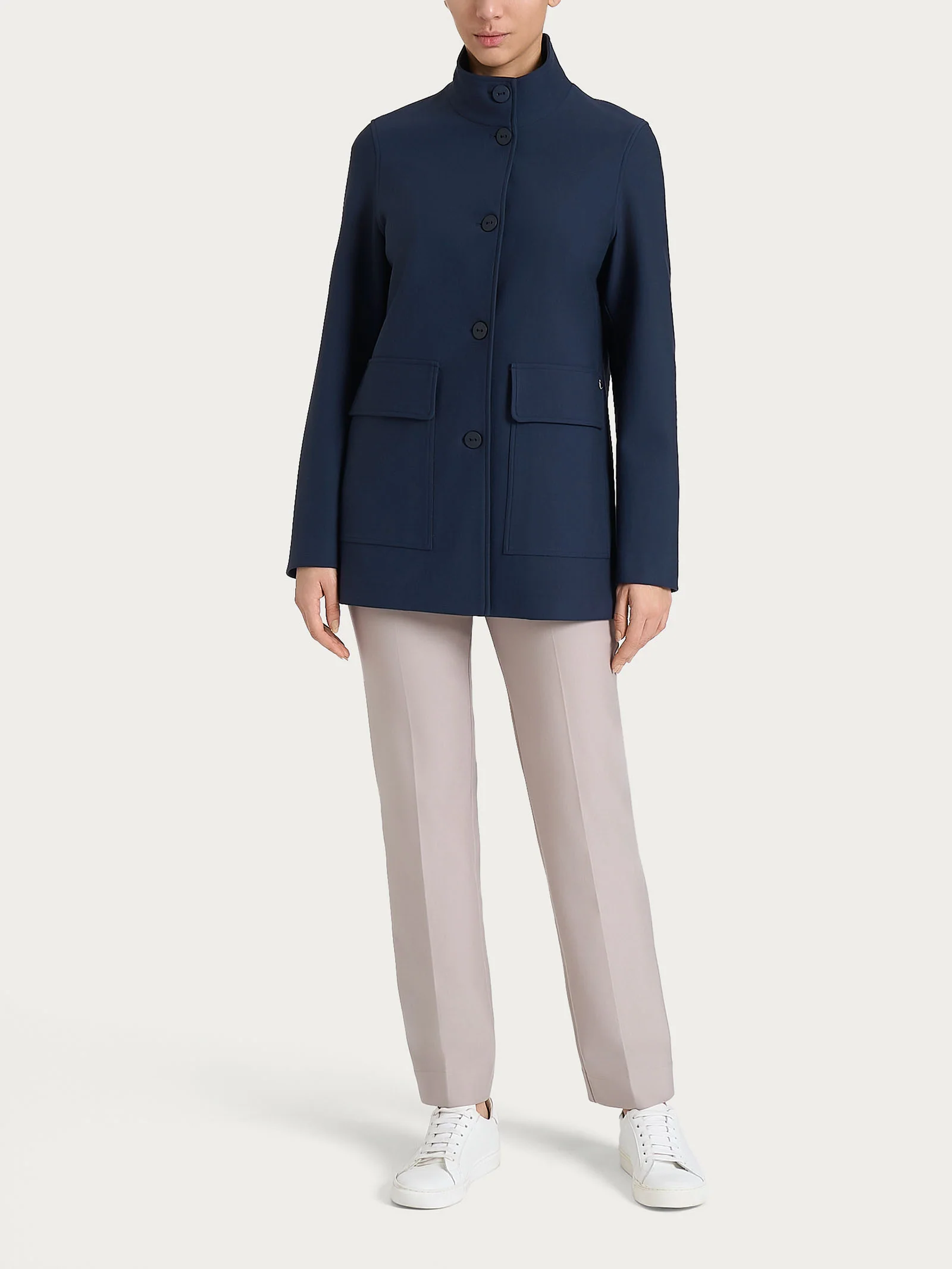 Cappotto corto con bottoni in Compact - Persia - Image 4
