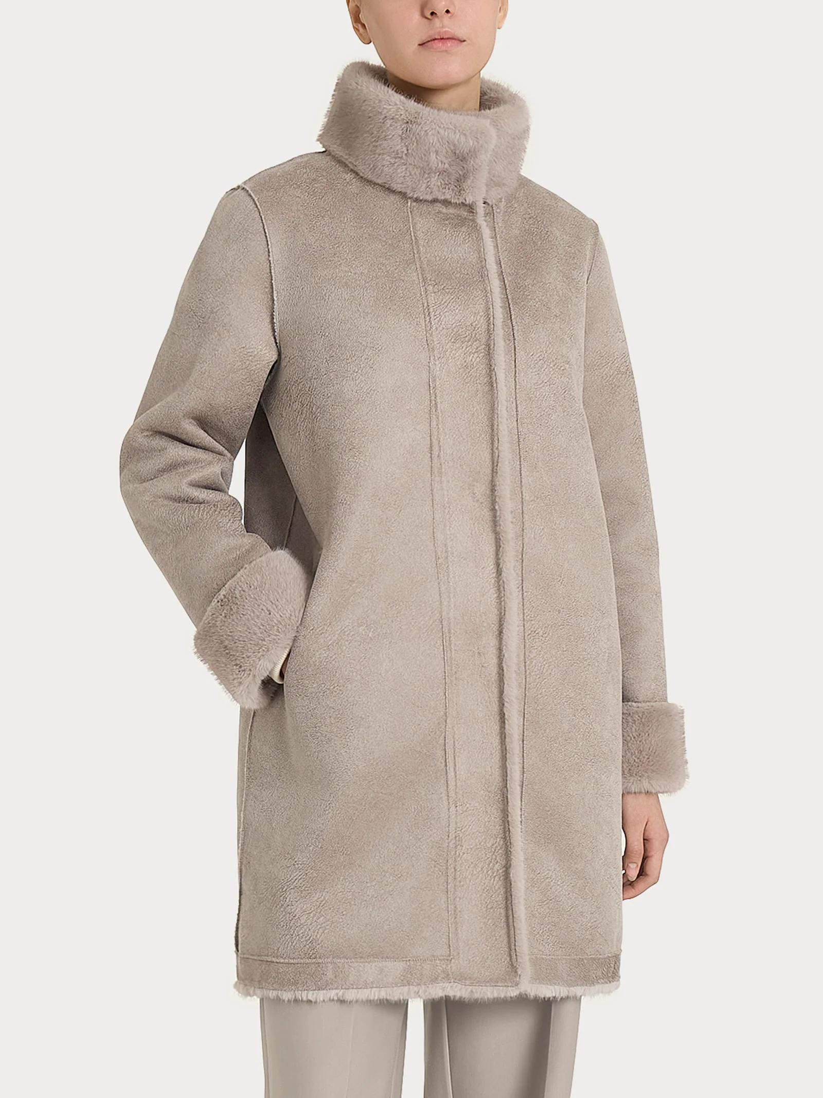 Cappotto double-face in Vegan Fur - String