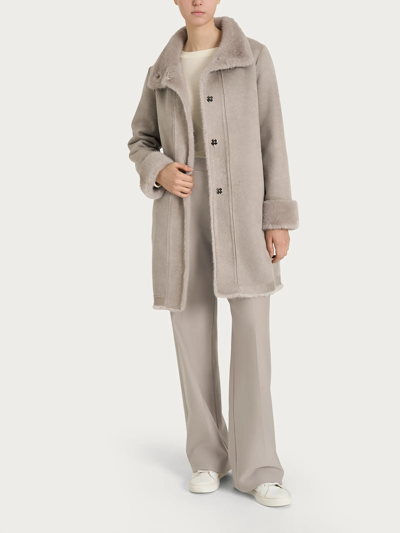 Cappotto double-face in Vegan Fur - String - Image 7