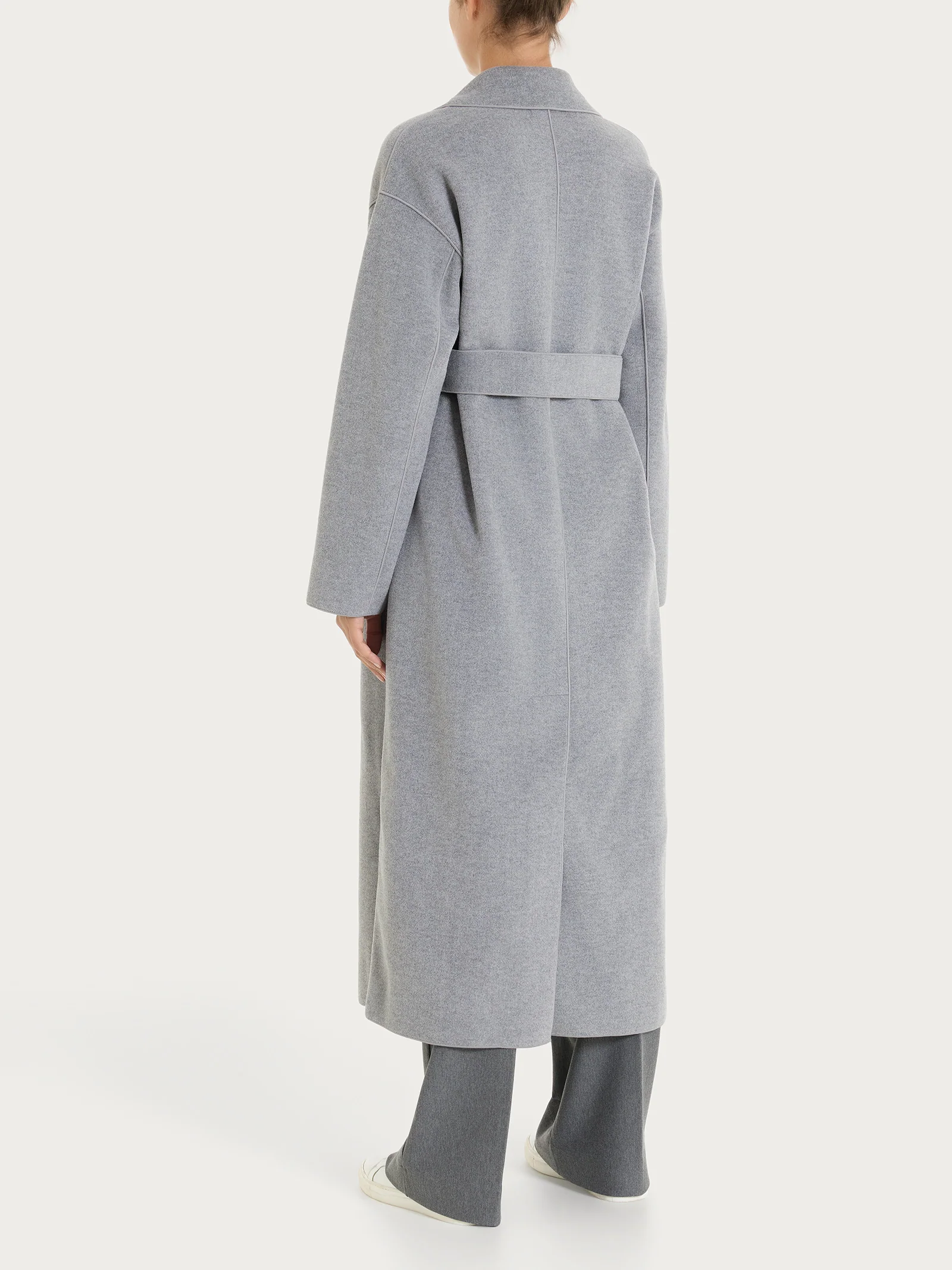 Cappotto lungo in Vegan Wool - Grigio Mel. - Image 2