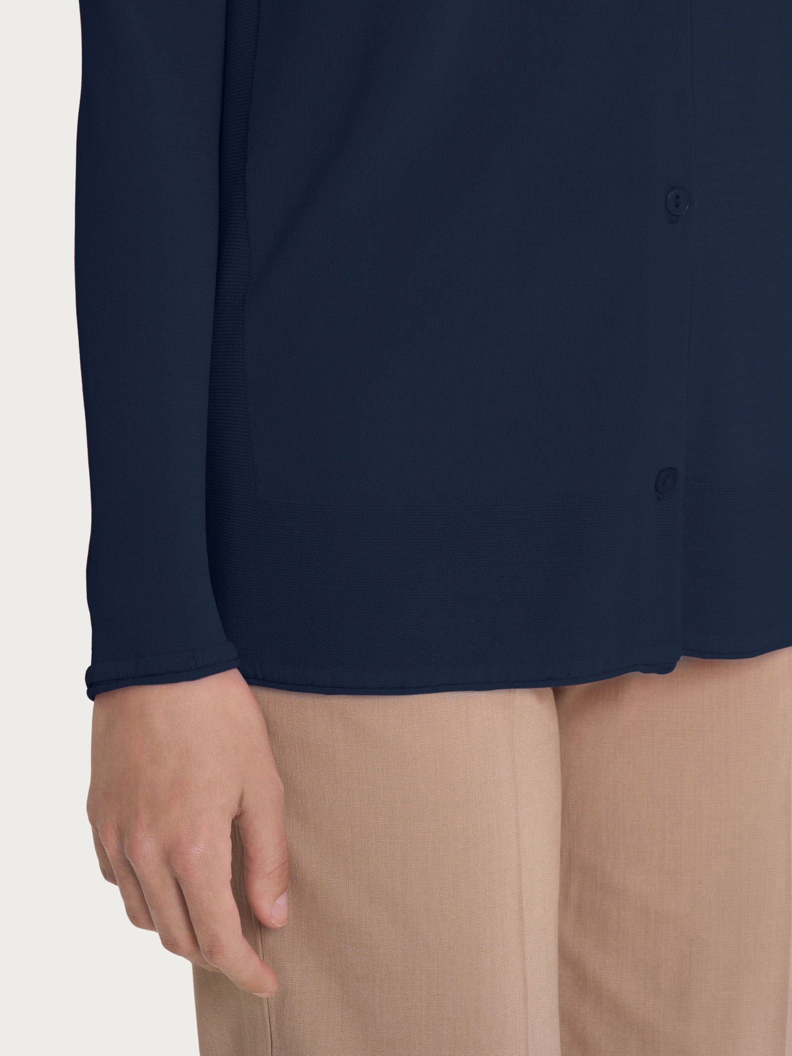 Cardigan aperto con bottoni in Crêpe  - Bleu - Image 3