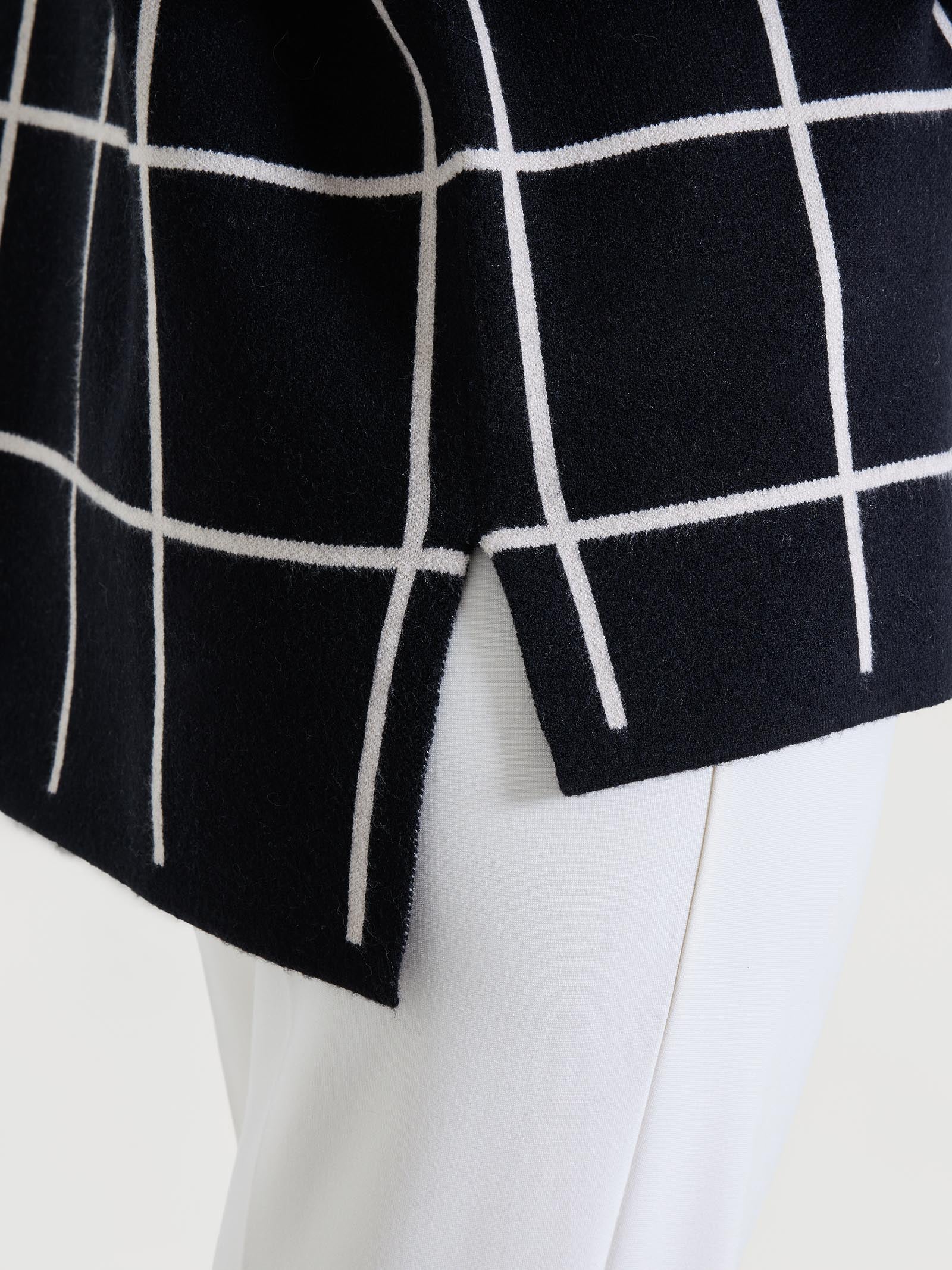 Cardigan aperto con fantasia check in Super Soft - Fant.Nero - Image 3