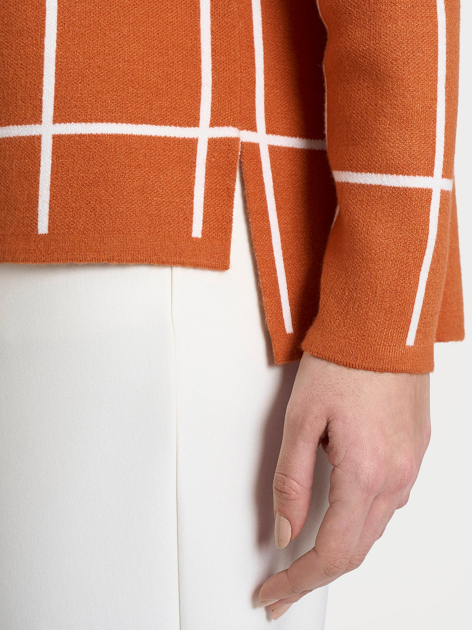 Cardigan aperto con fantasia check in Super Soft - Fant. Rust - Image 3