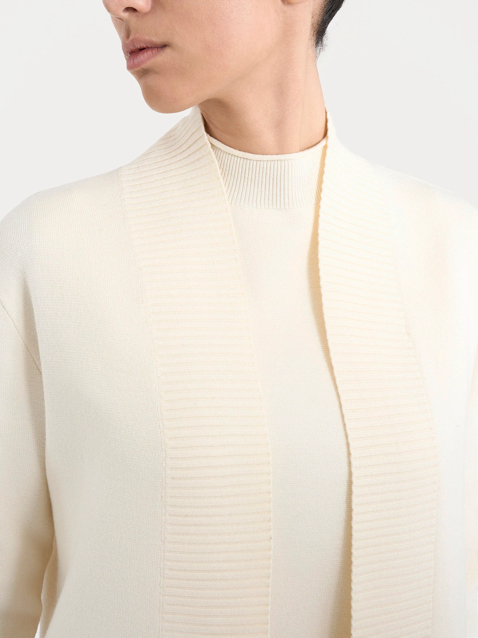 Cardigan aperto in Super Soft - Avorio - Image 3