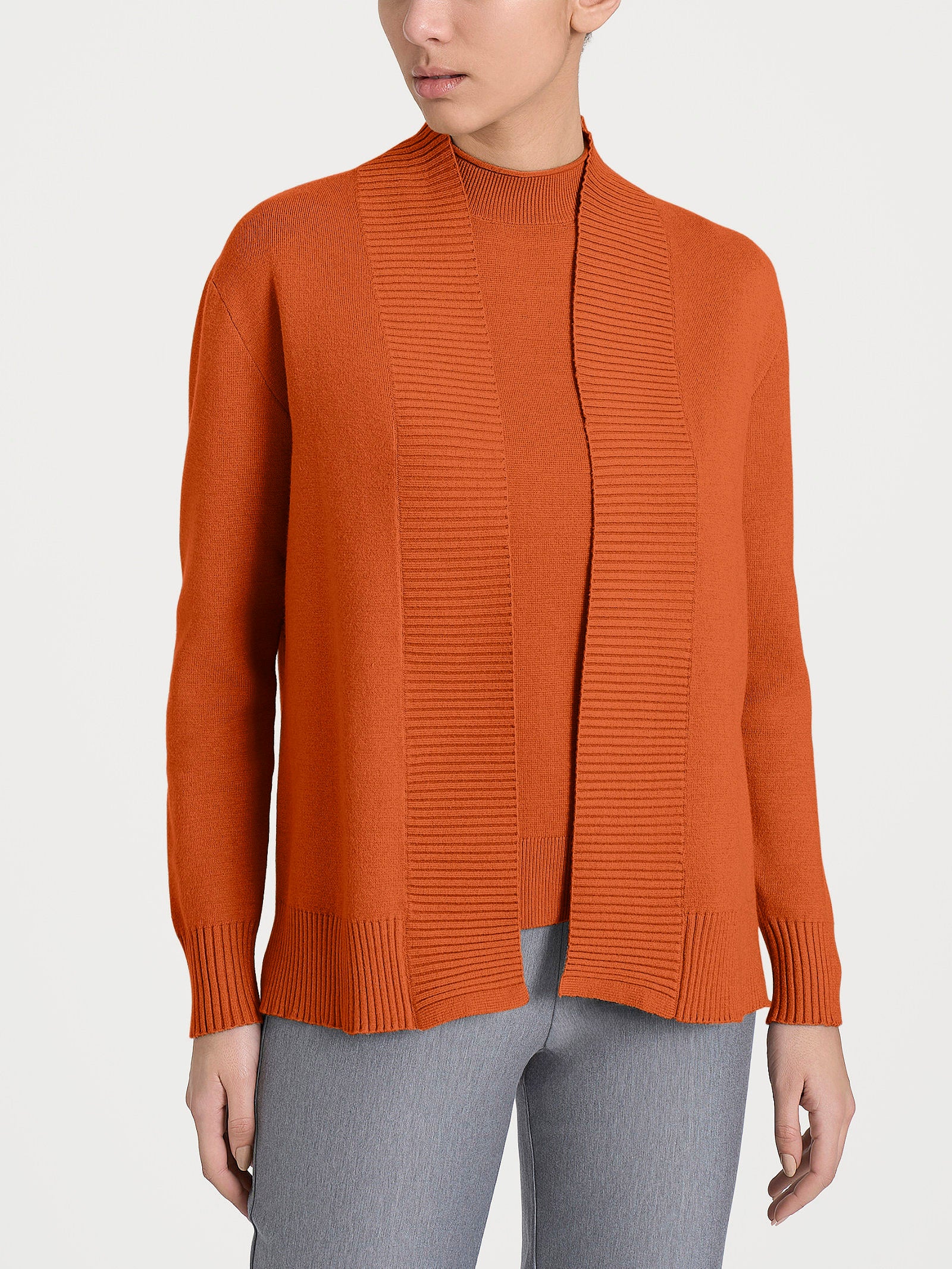 Cardigan aperto in Super Soft - Rust
