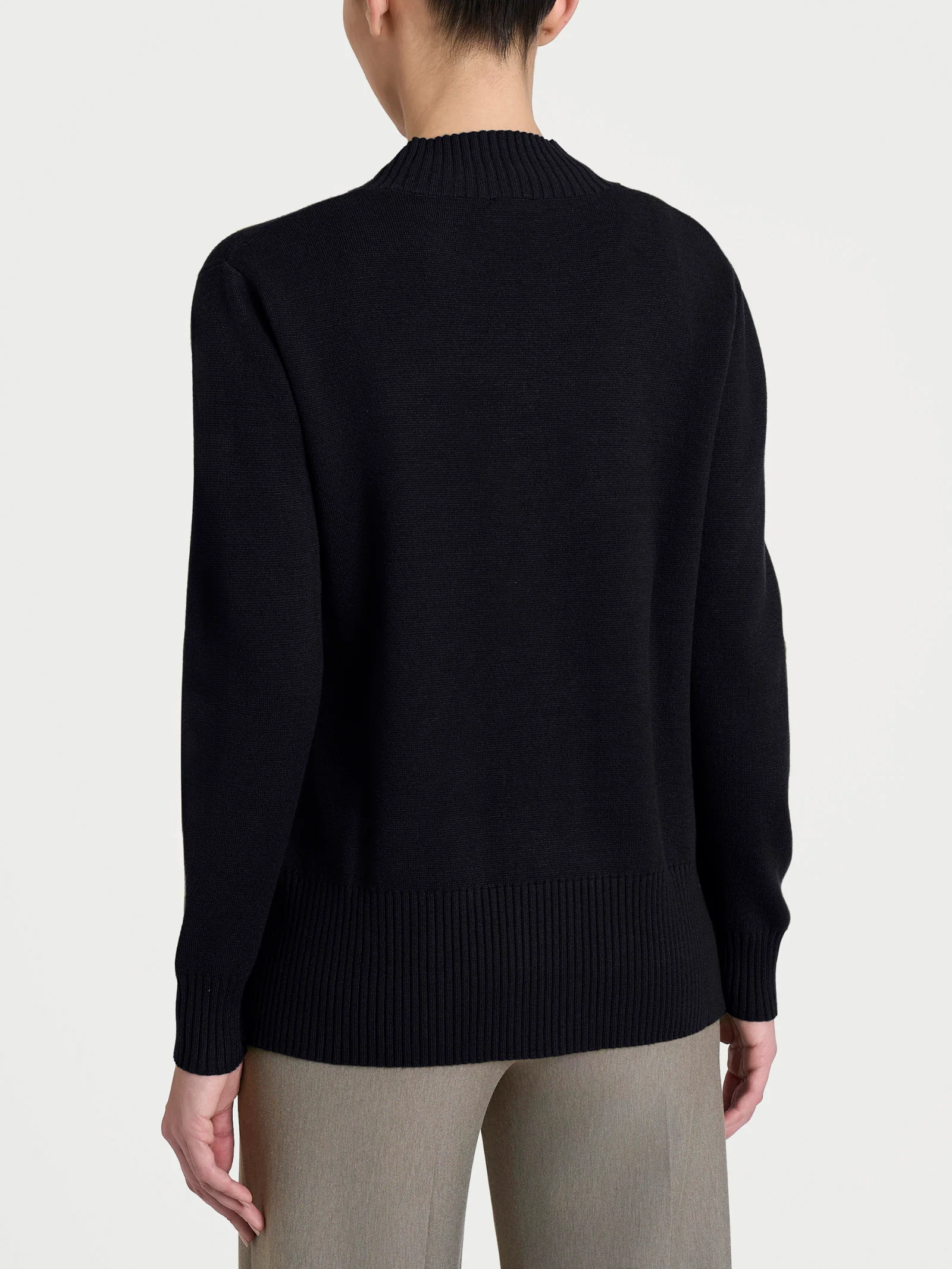 Cardigan asimmetrico con bottoni in Super Soft - Nero - Image 2