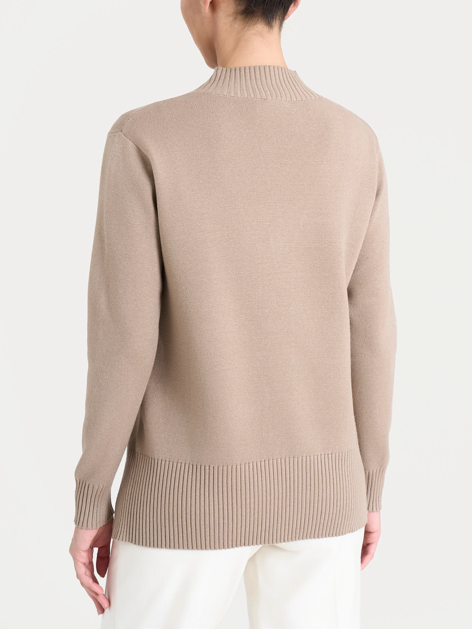 Cardigan asimmetrico con bottoni in Super Soft - Cammello - Image 2
