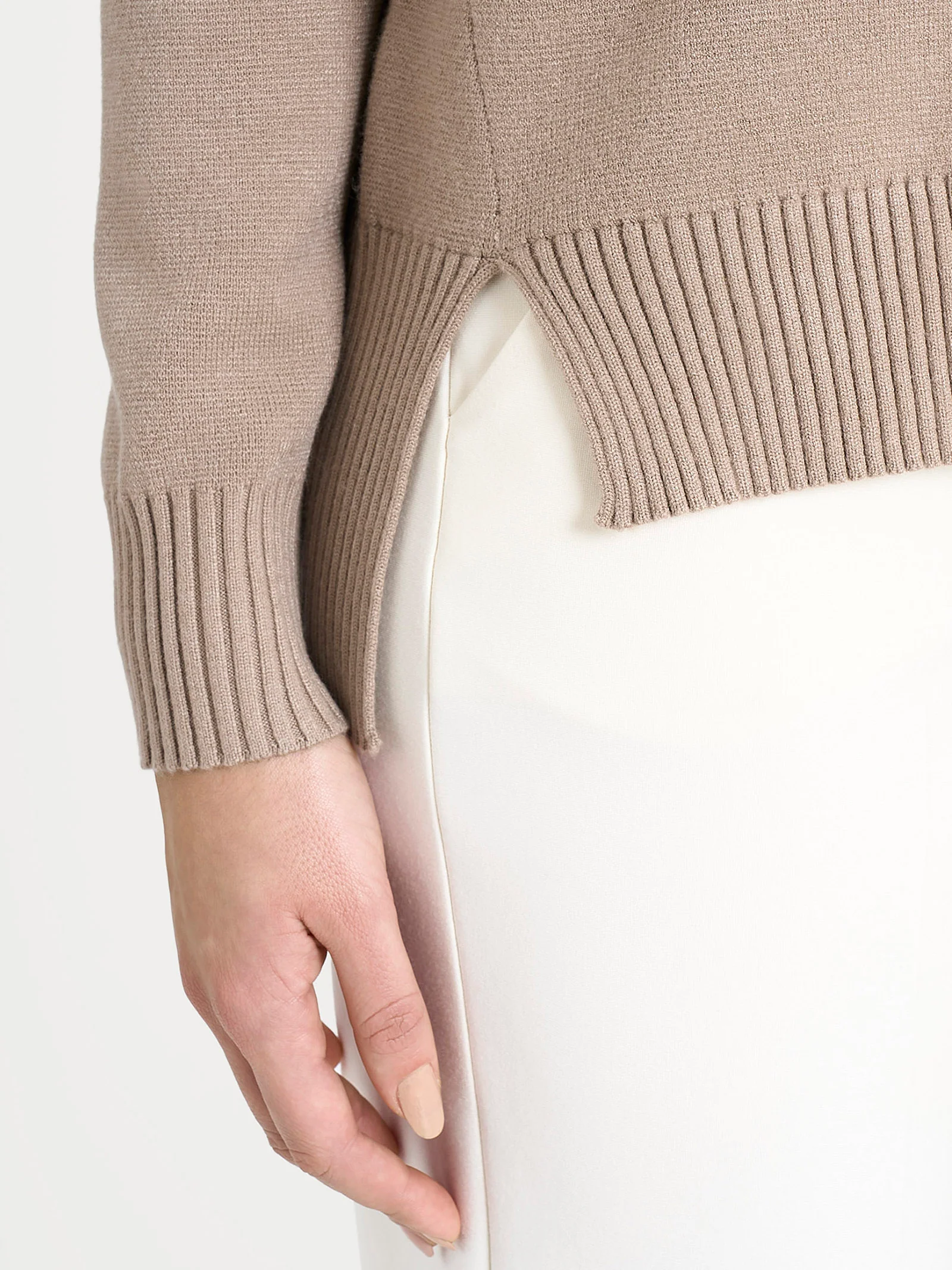 Cardigan asimmetrico con bottoni in Super Soft - Cammello - Image 3