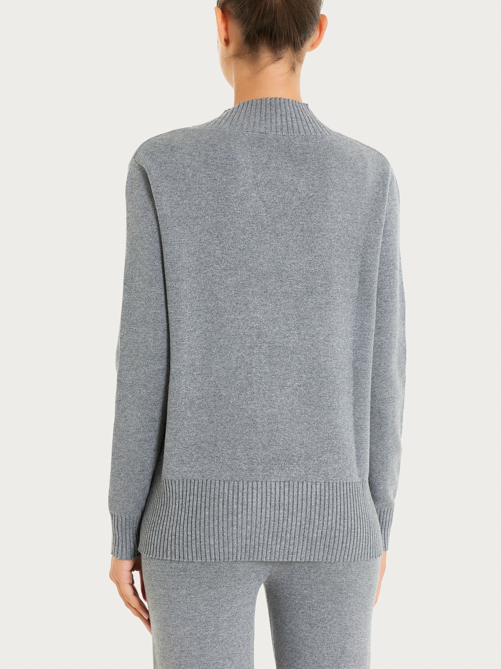 Cardigan asimmetrico con bottoni in Super Soft - Ferro Mel. - Image 2