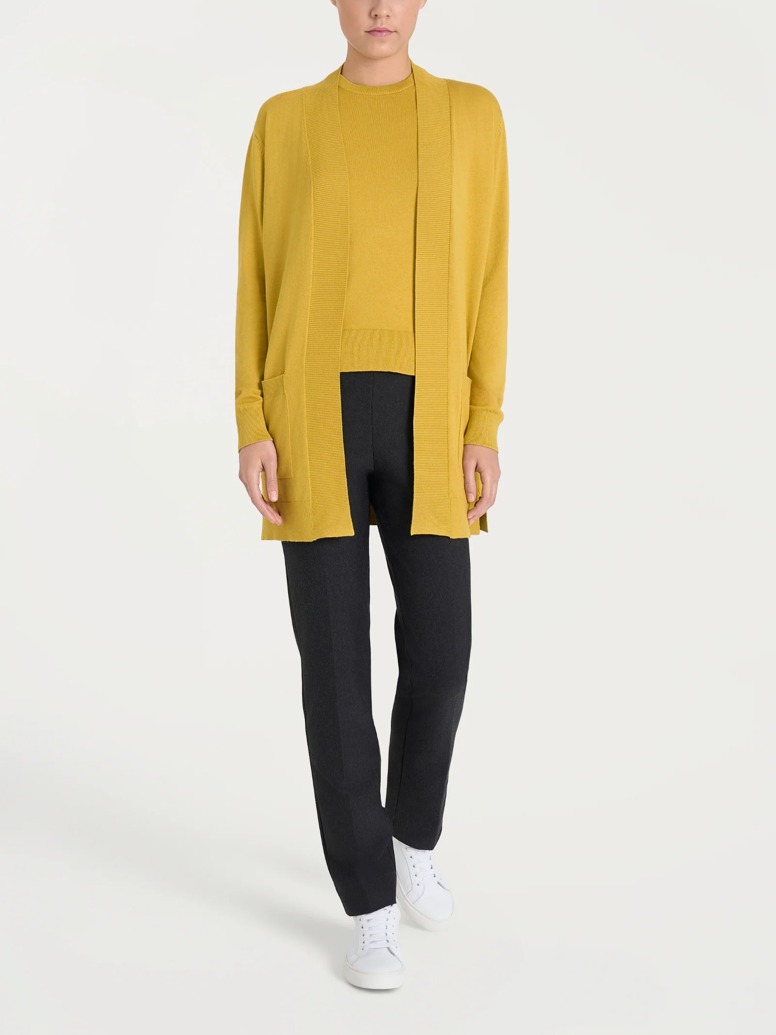 Cardigan con bottoni Four Seasons - Oil Yellow - Image 4