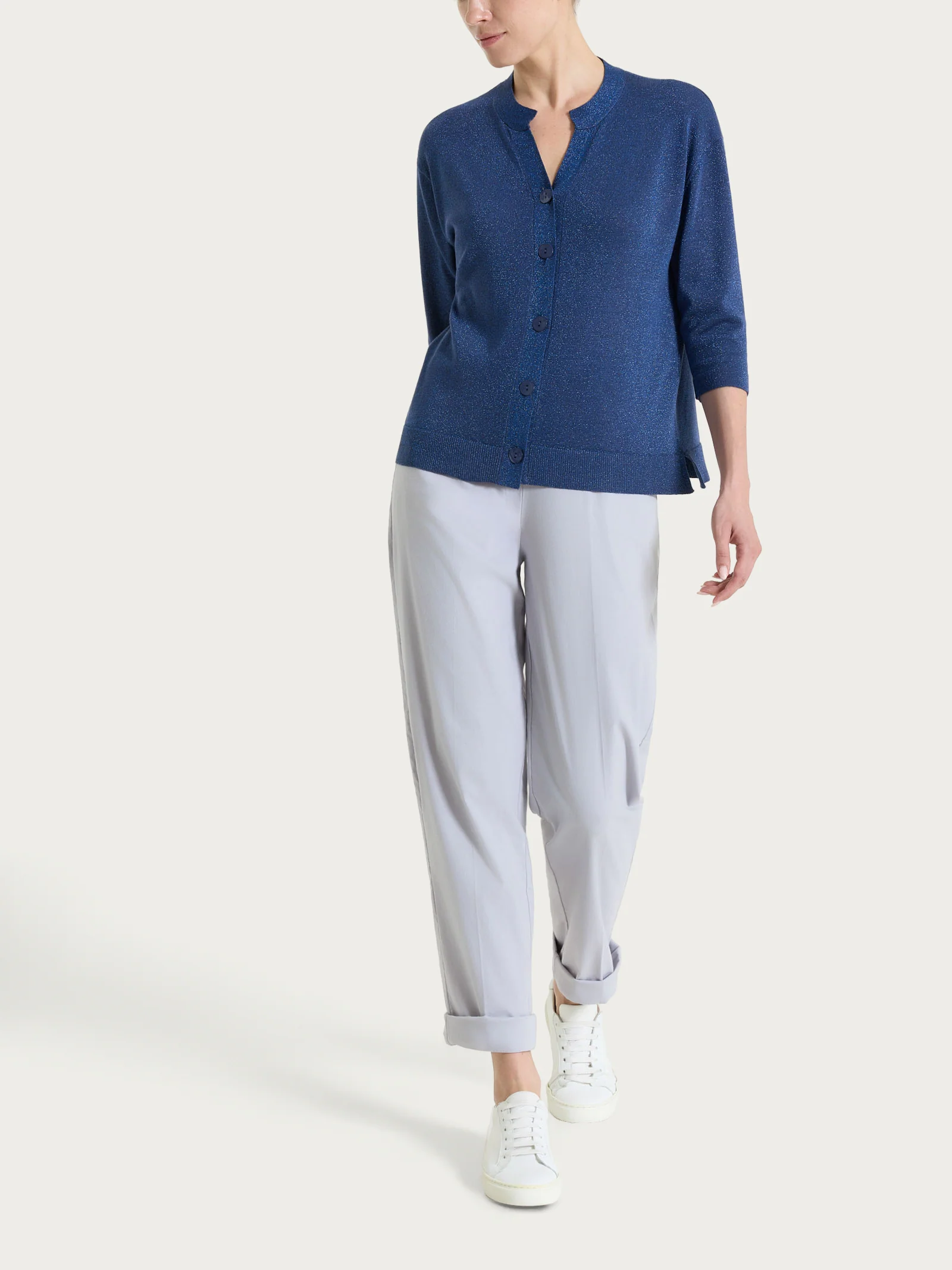 Cardigan con bottoni in Lurex Summertime - Oceana - Image 5