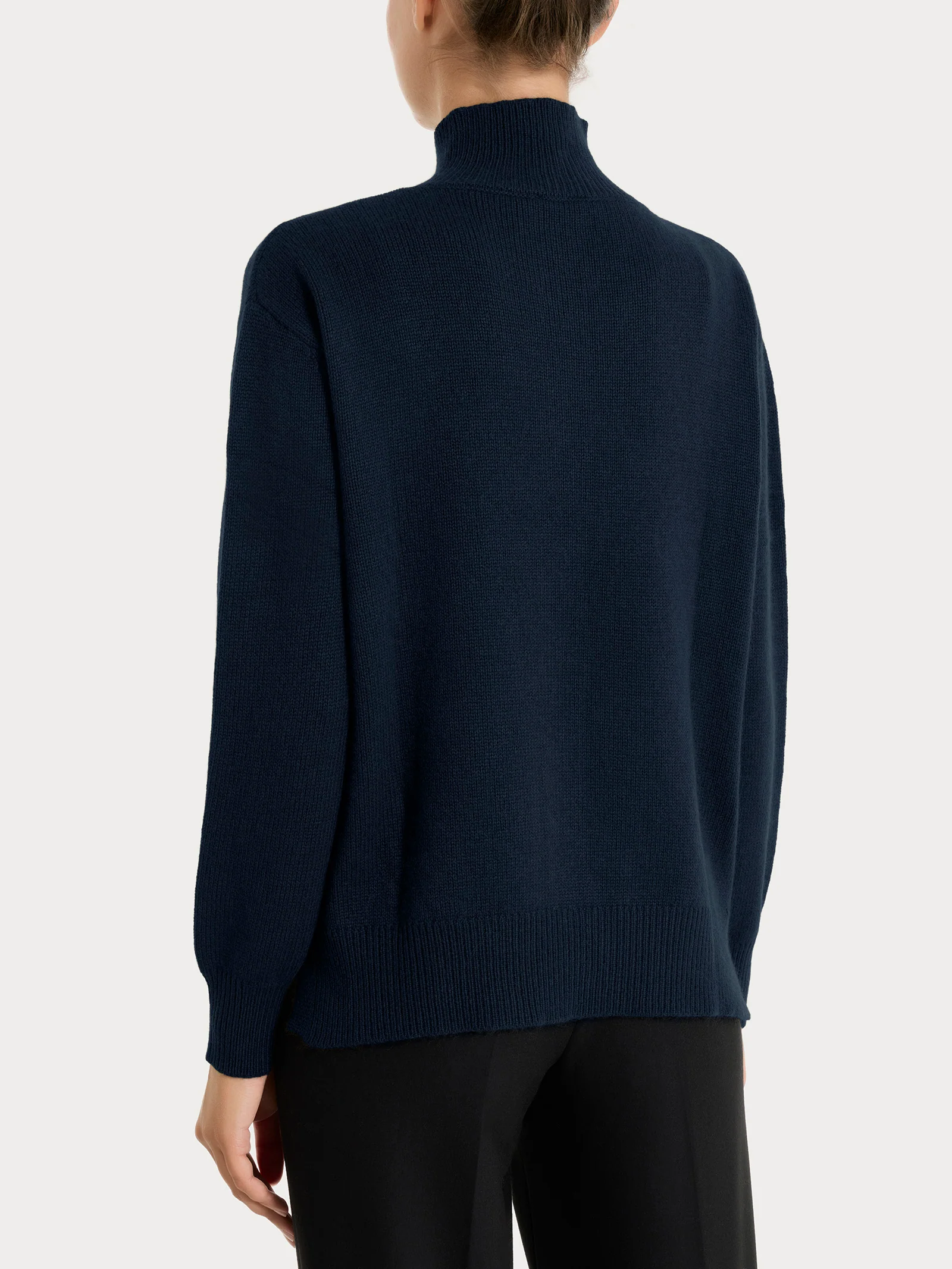 Cardigan con collo alto in Natural Soft - Bleu - Image 2