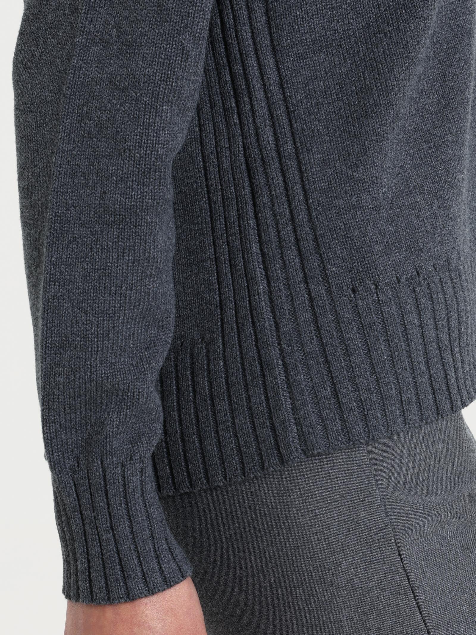 Cardigan con scollo a V e bottoni in Winter Cotton - Ardesia Mel. - Image 3