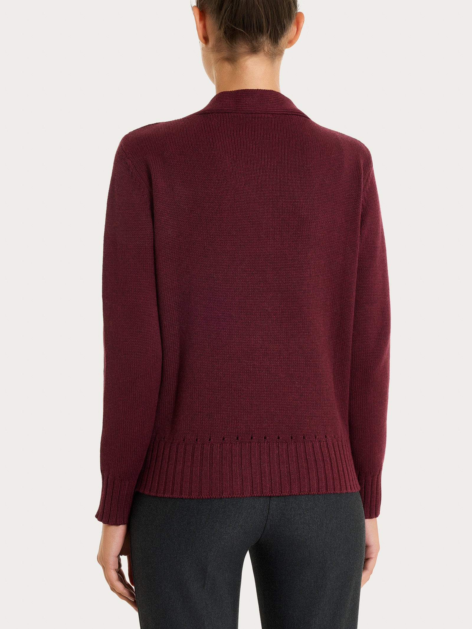 Cardigan con scollo a V e bottoni in Winter Cotton - Fig Mel. - Image 2