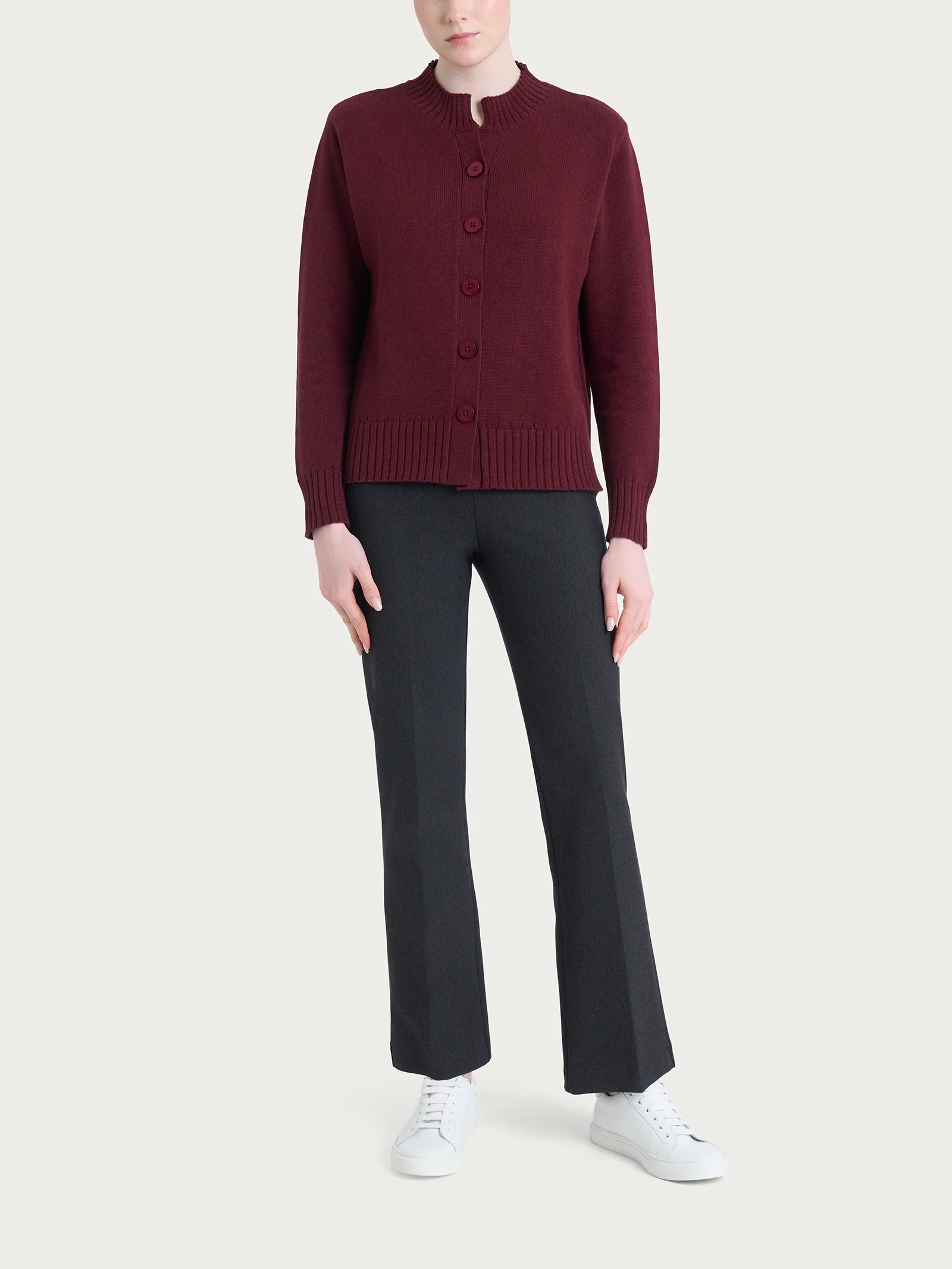 Cardigan corto con bottoni in Winter Cotton  - Fig Mel. - Image 4