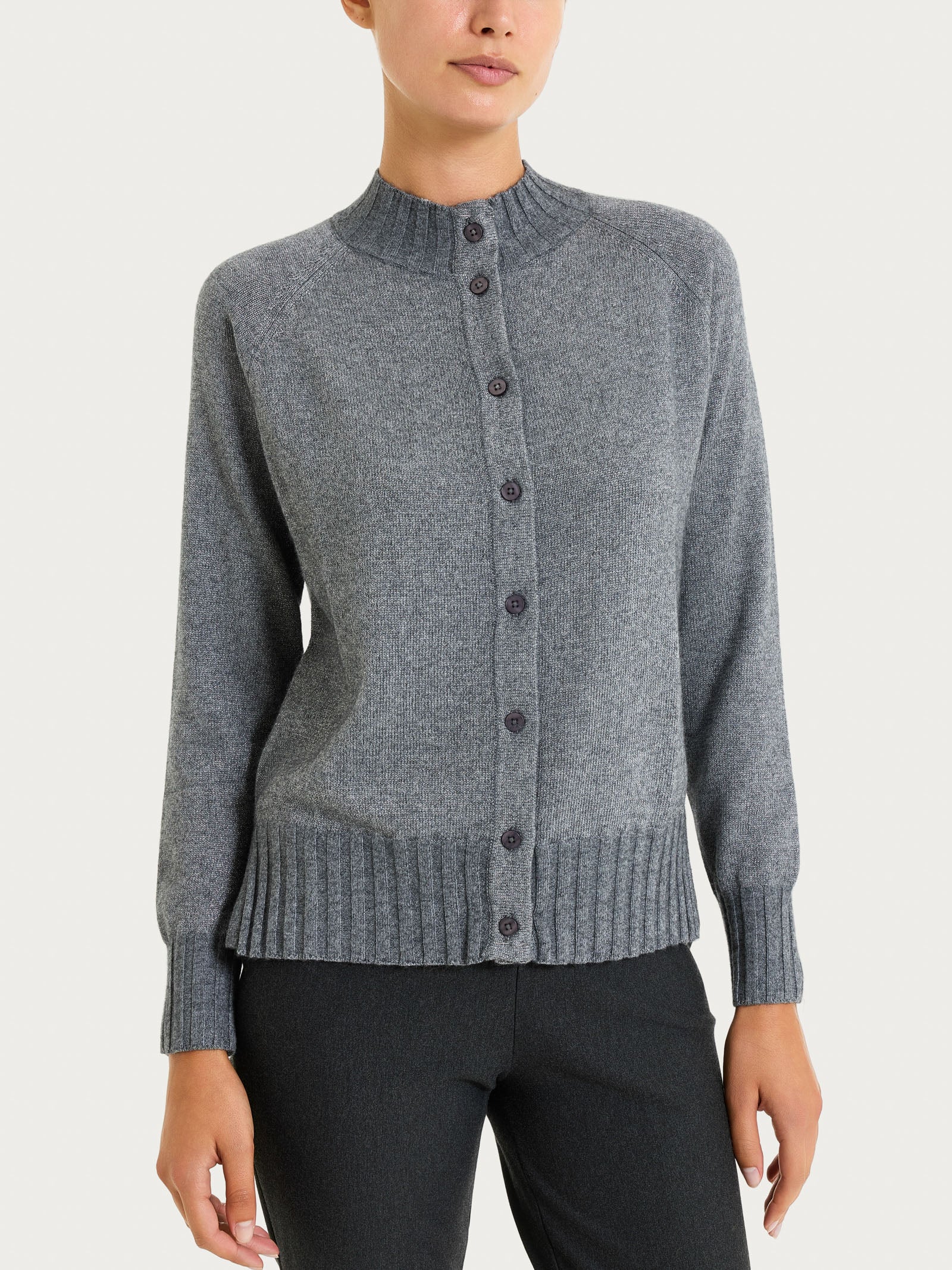 Cardigan corto in Natural Soft e Lurex - Ferro Mel.
