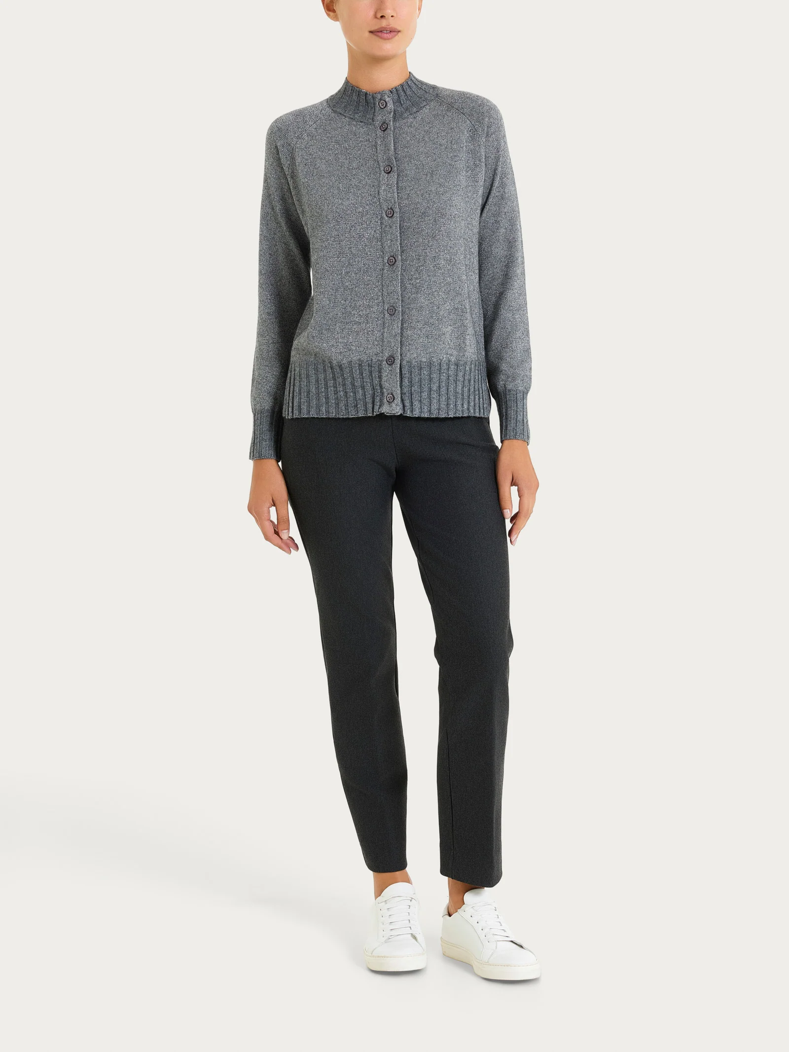 Cardigan corto in Natural Soft e Lurex - Ferro Mel. - Image 4