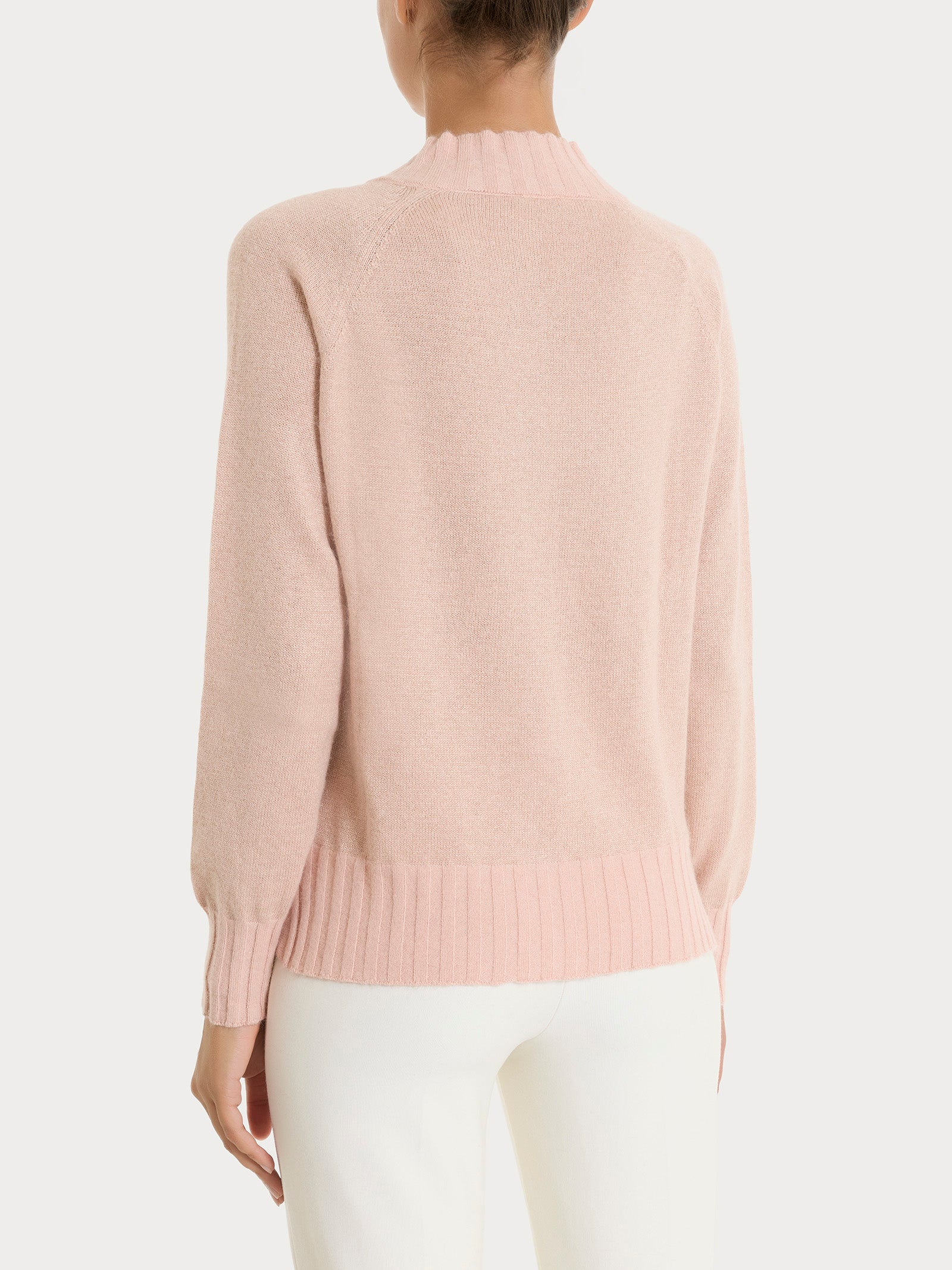 Cardigan corto in Natural Soft e Lurex - Cameo Rose - Image 2