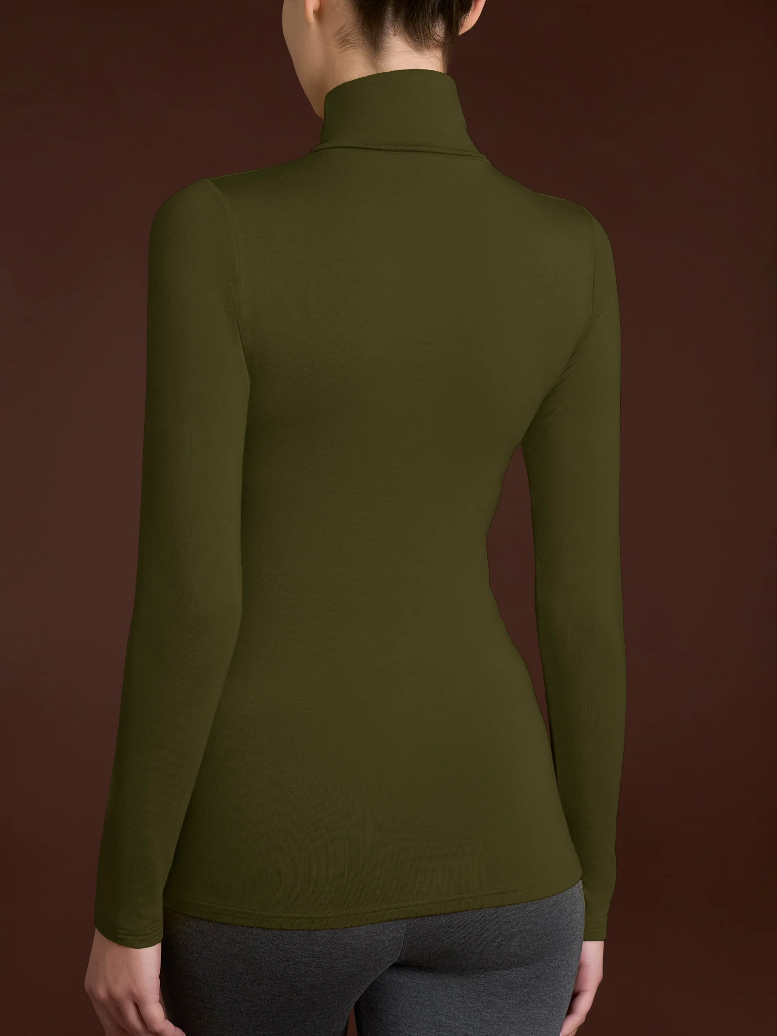 Dolcevita in Eco Viscosa - Dark Olive - Image 2
