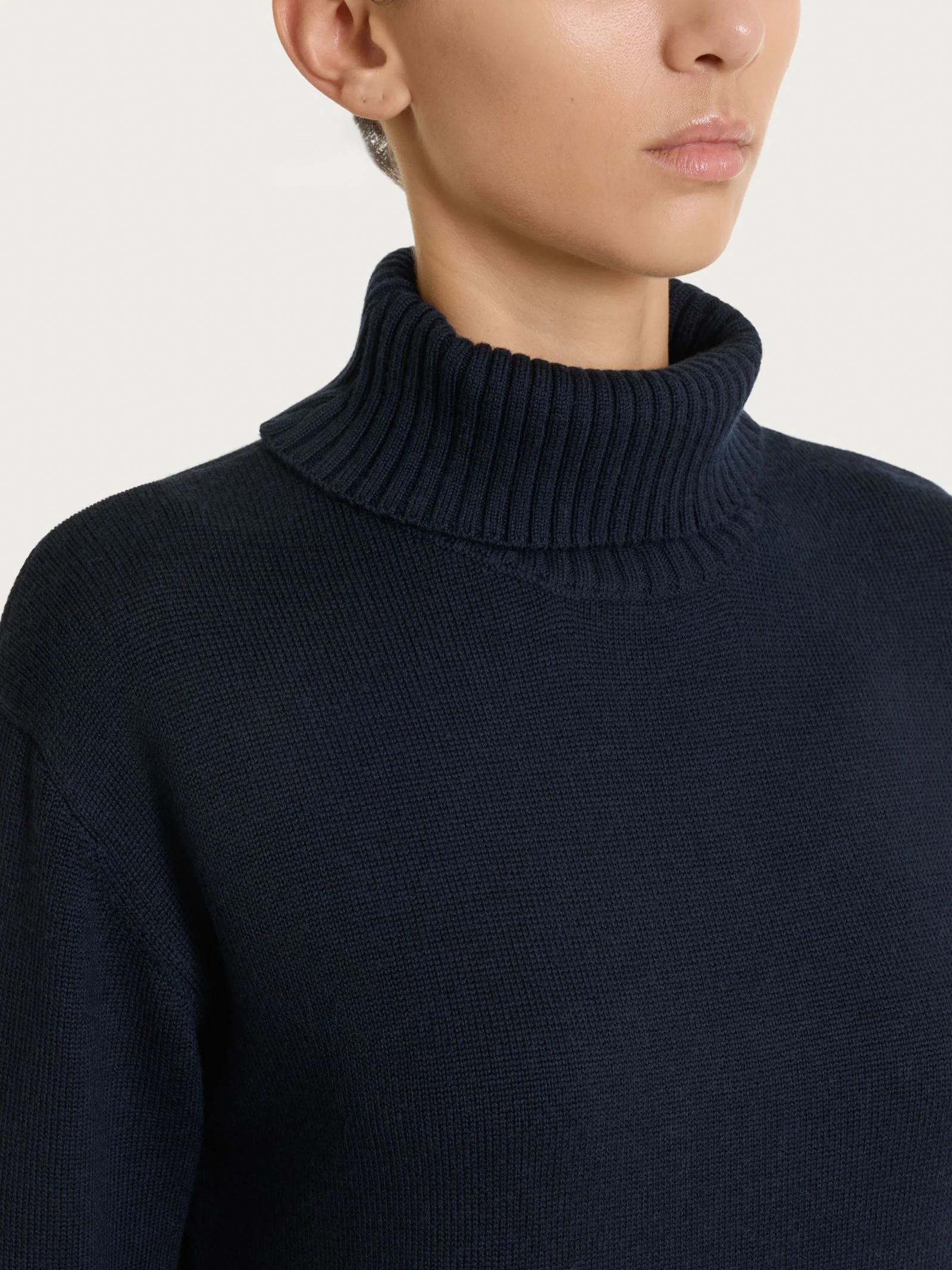 Dolcevita leggero in Merino Soft - Bleu - Image 3