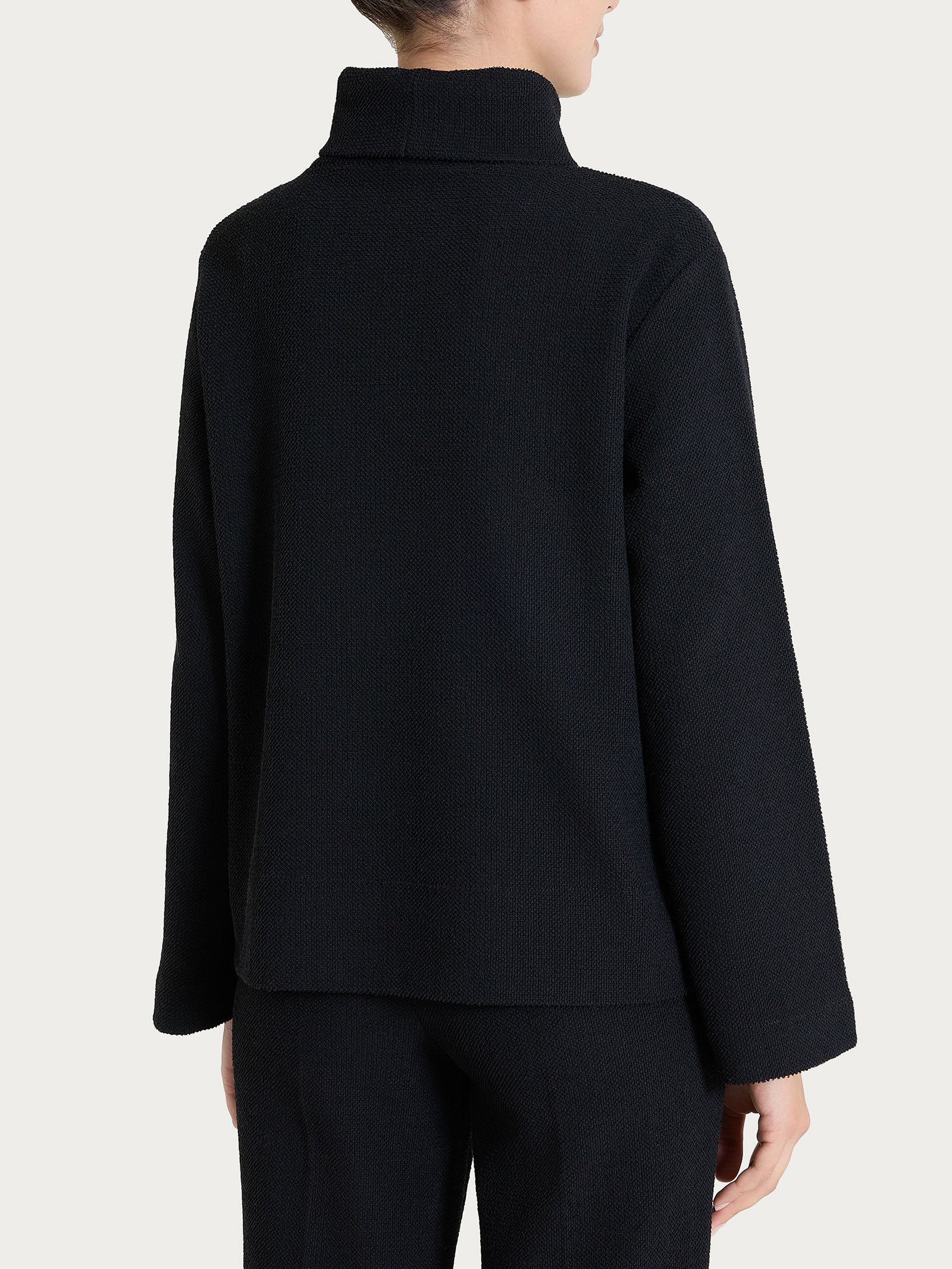 Felpa con collo a ciambella in Japanese Fleece - Nero - Image 2