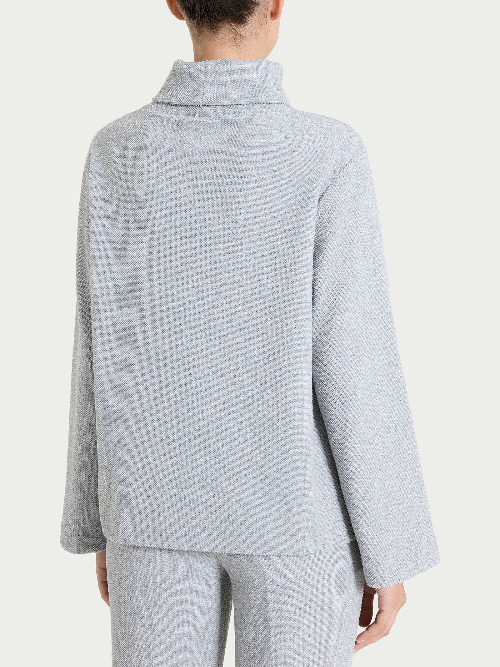 Felpa con collo a ciambella in Japanese Fleece - Grigio Mel. - Image 2