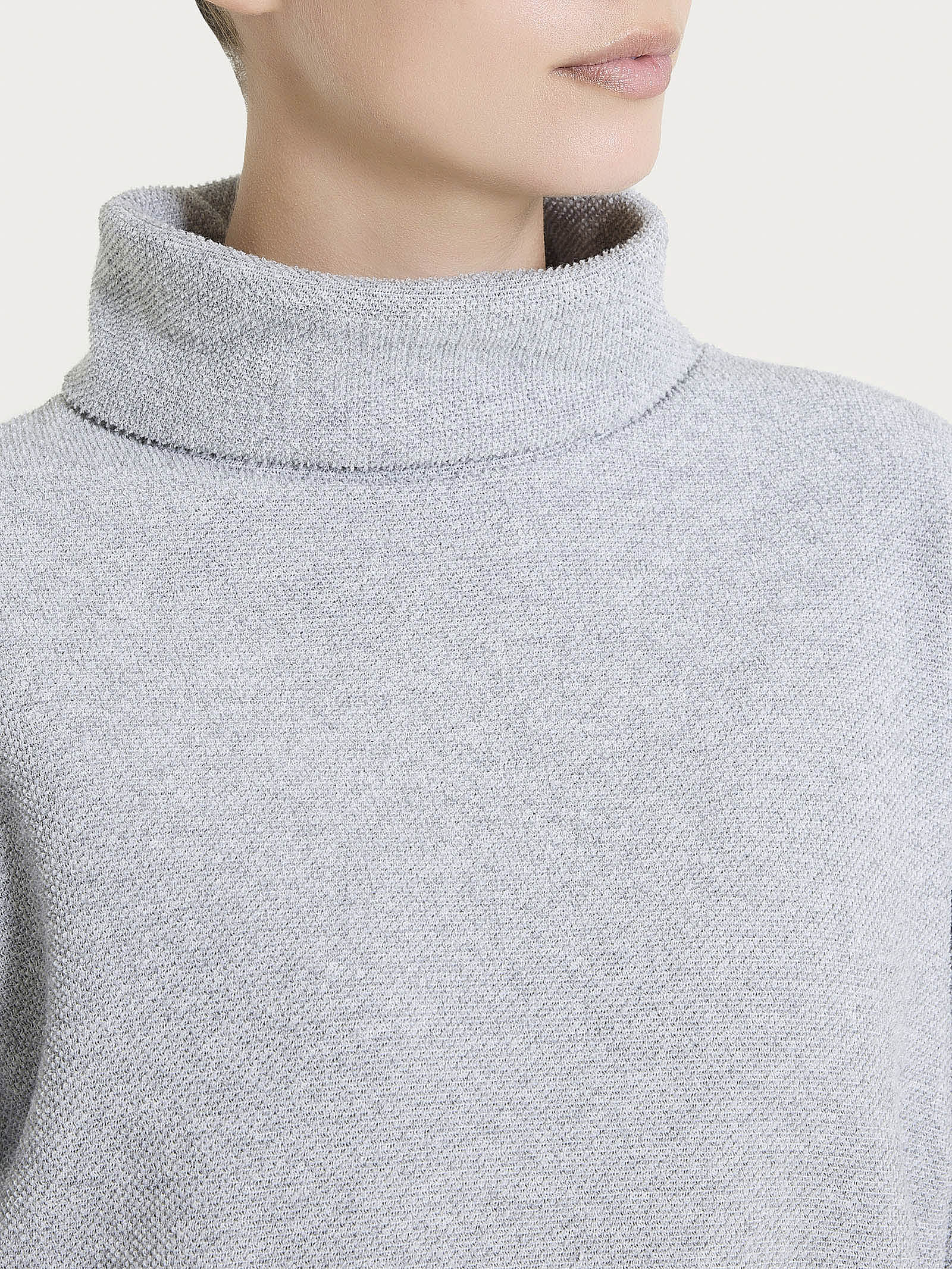Felpa con collo a ciambella in Japanese Fleece - Grigio Mel. - Image 3