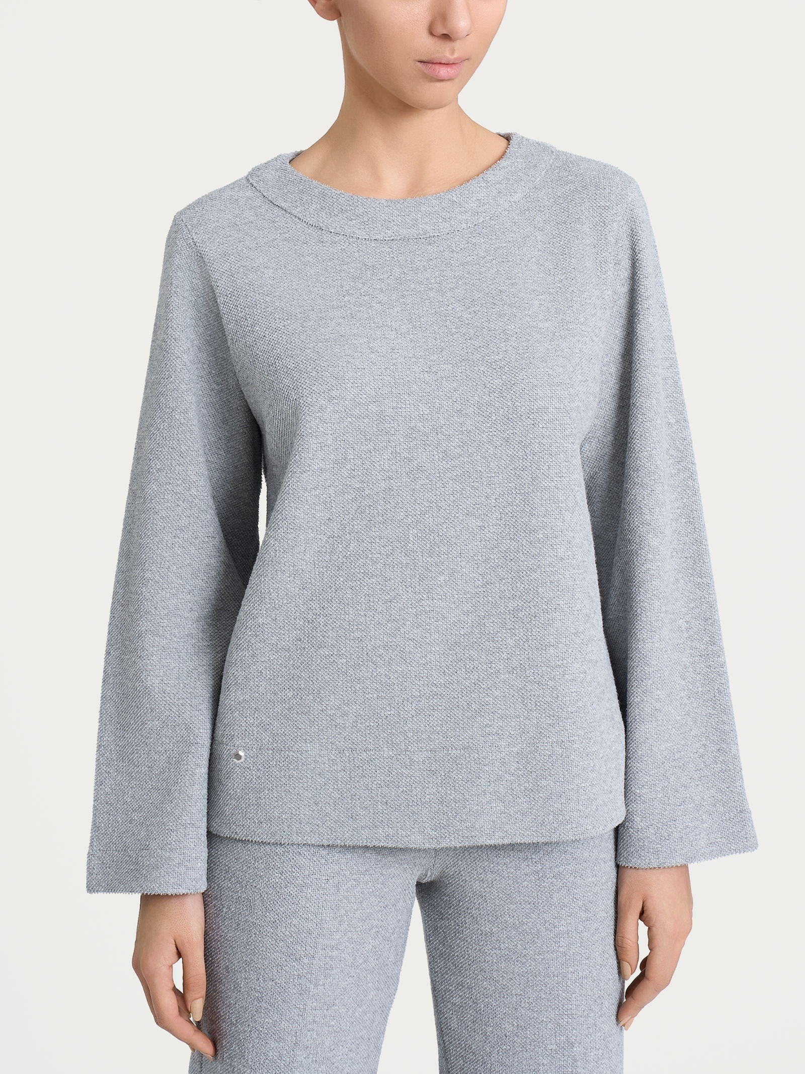 Felpa girocollo in Japanese Fleece - Grigio Mel.