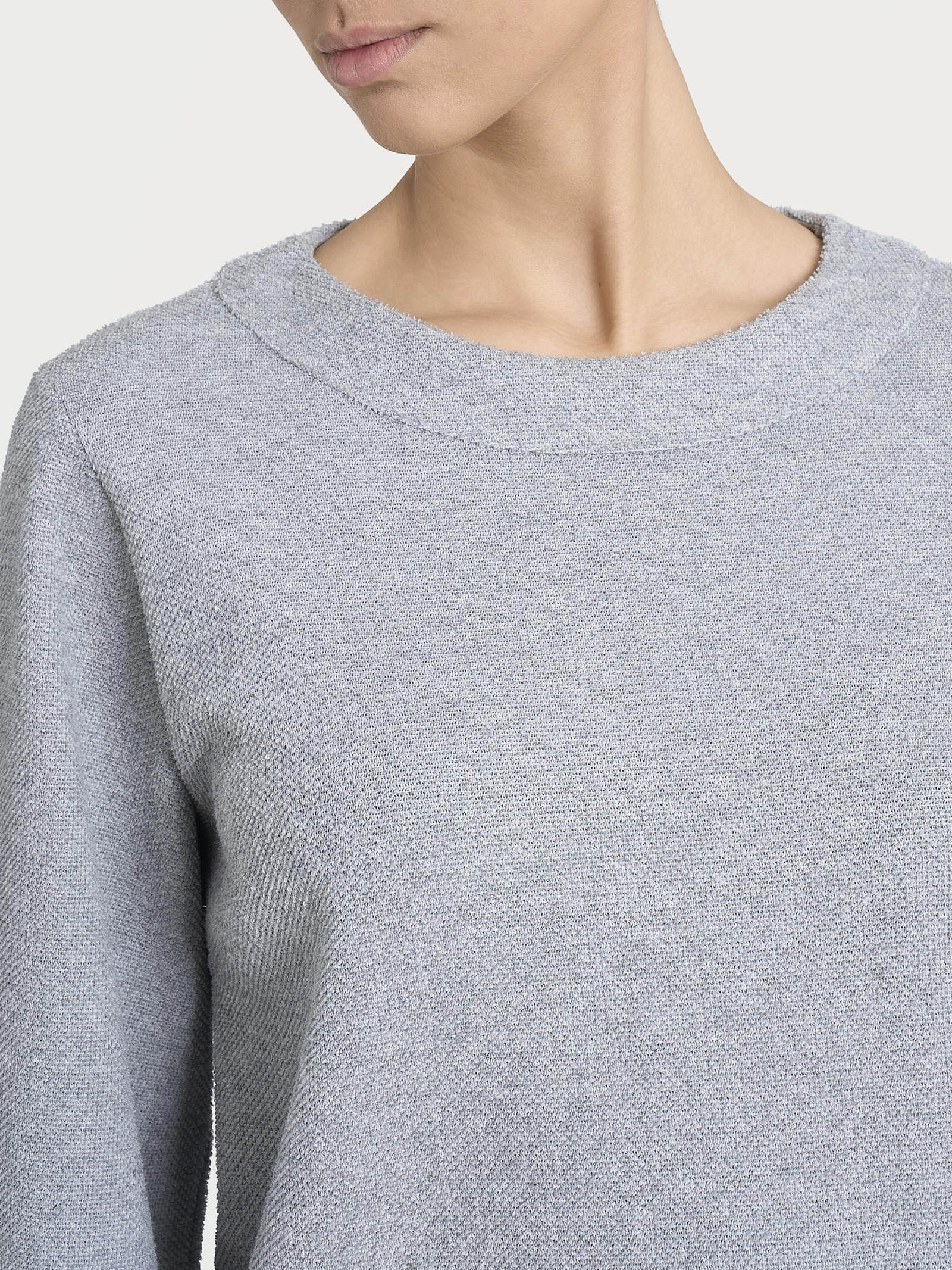 Felpa girocollo in Japanese Fleece - Grigio Mel. - Image 3