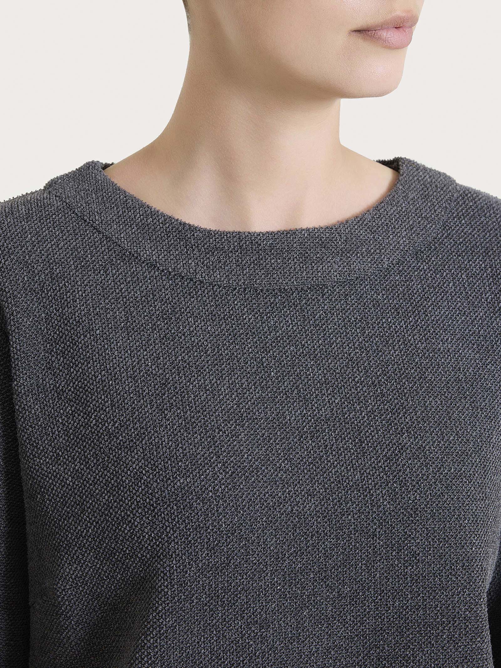 Felpa girocollo in Japanese Fleece - Ardesia Mel. - Image 3