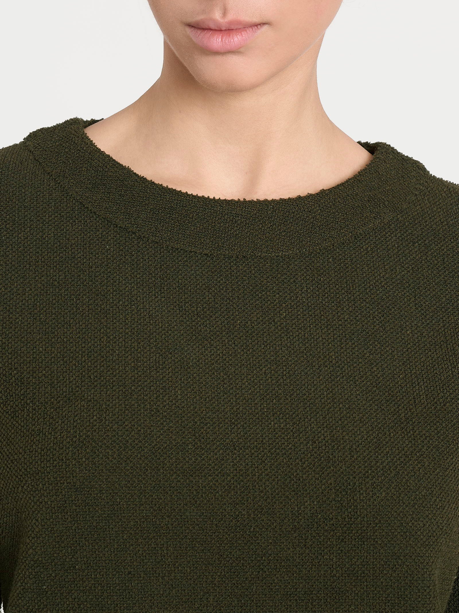 Felpa girocollo in Japanese Fleece - Dark Olive - Image 3