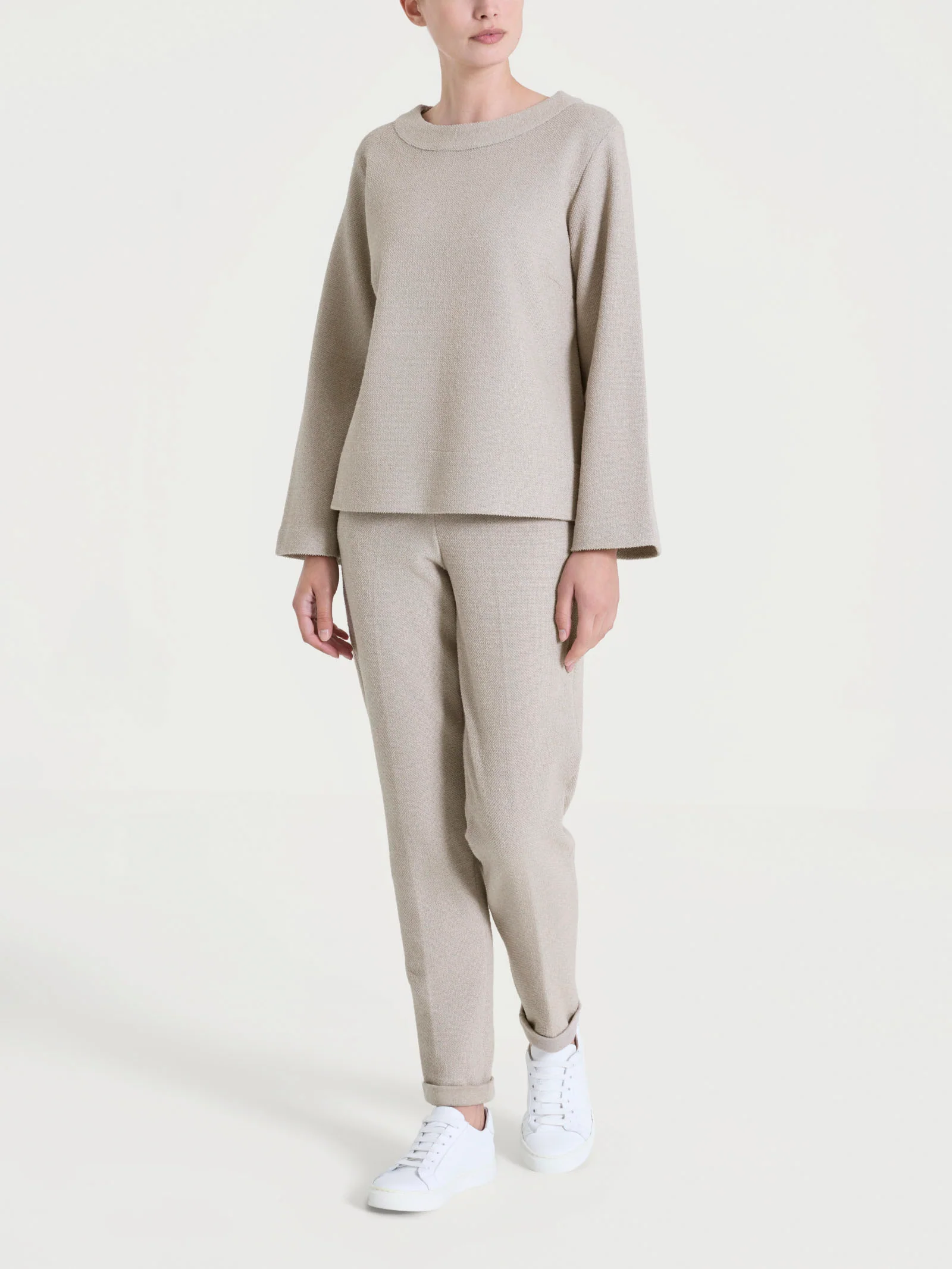 Felpa girocollo in Japanese Fleece - String Mel. - Image 4