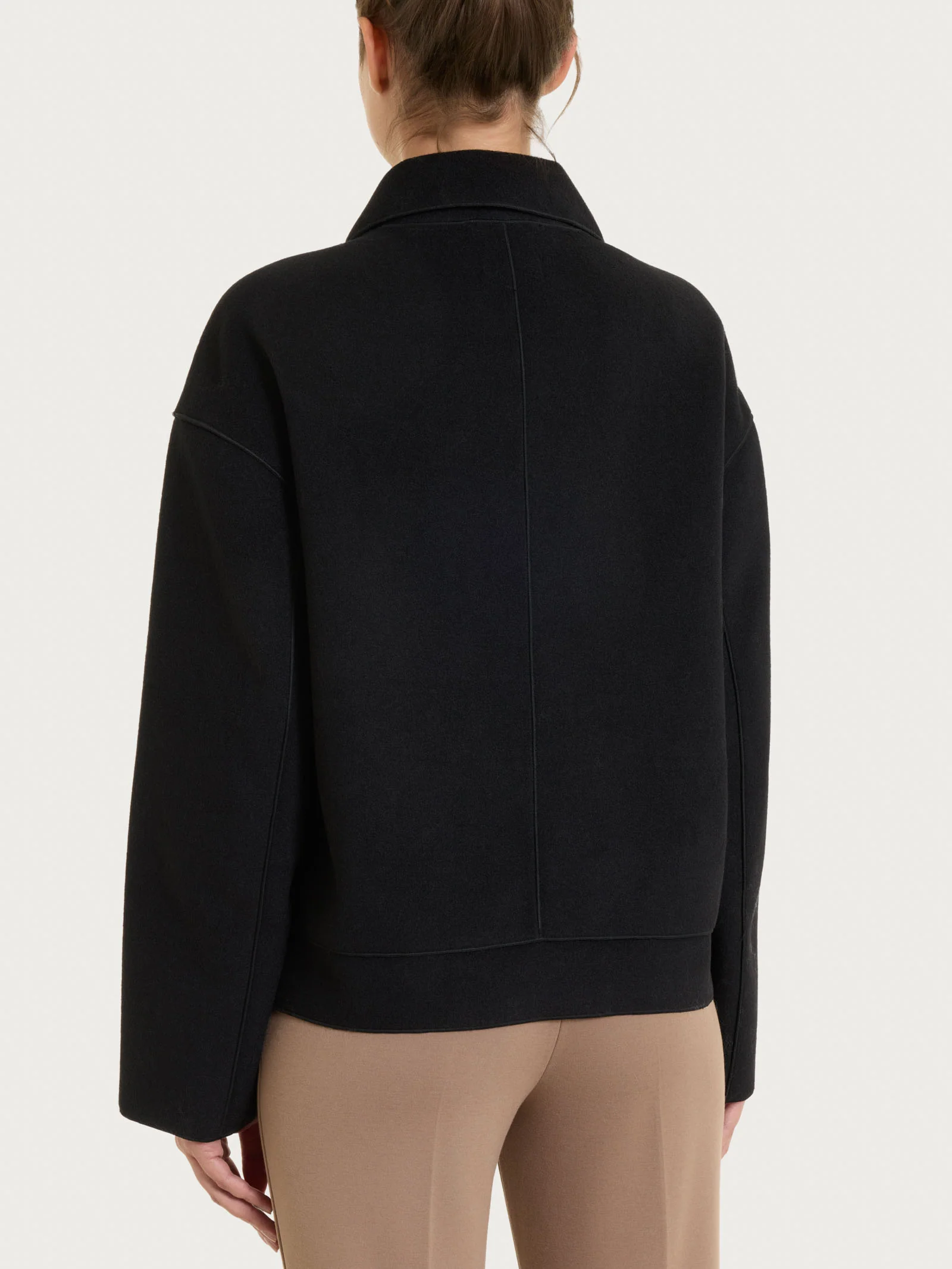 Giacca chiodo in Vegan Wool - Nero - Image 2