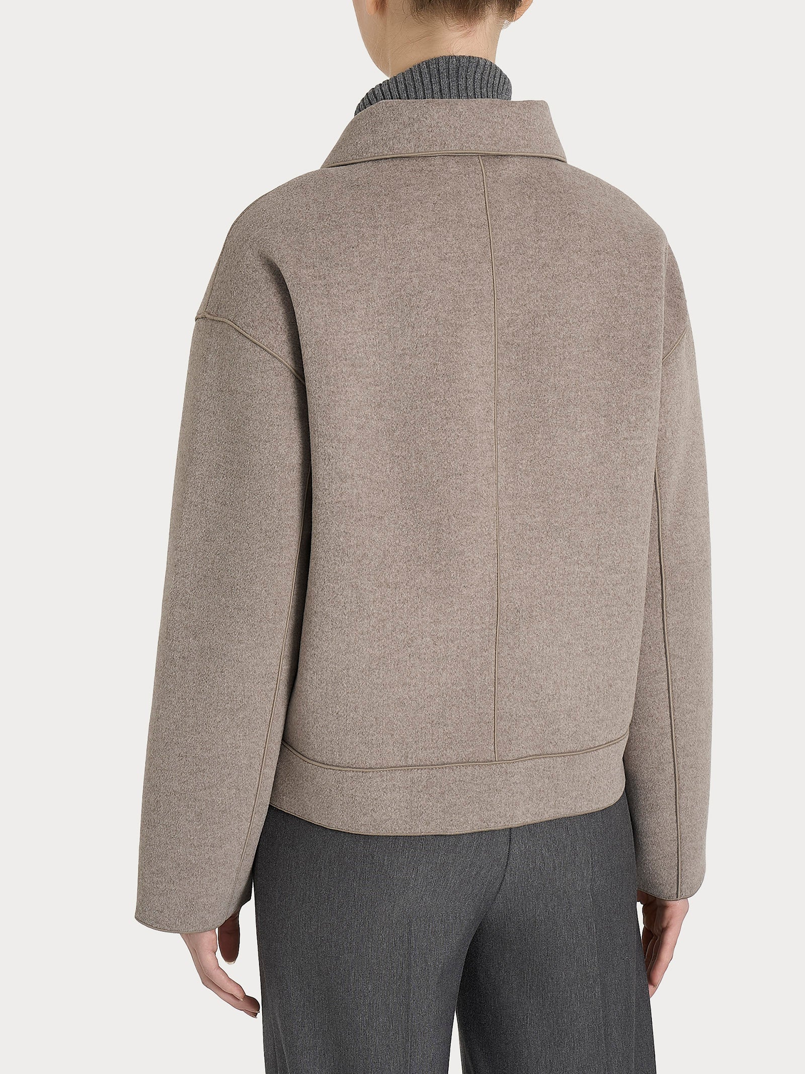 Giacca chiodo in Vegan Wool - Glace' Mel. - Image 2