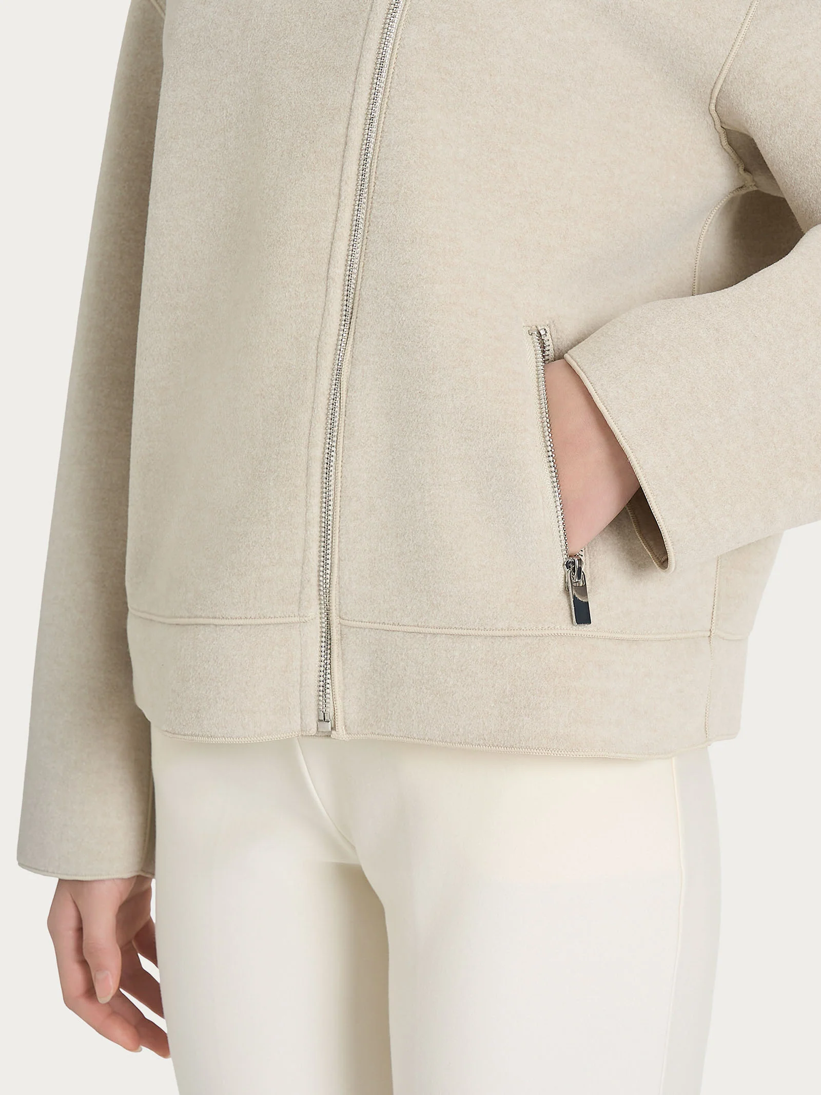 Giacca chiodo in Vegan Wool - CHAMPIGNON MEL. - Image 3