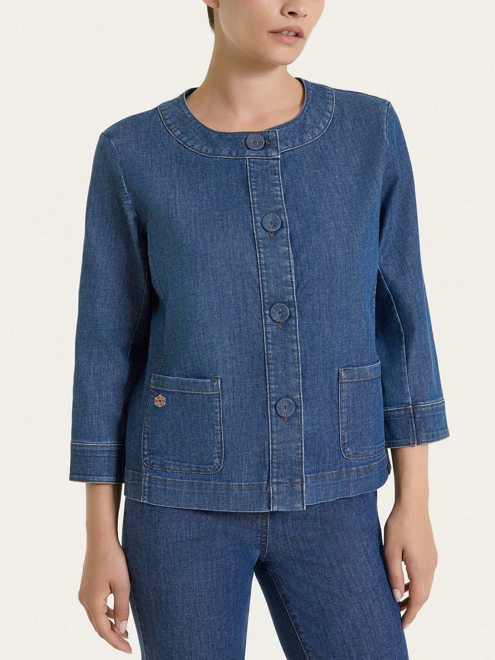 Giacca con bottoni in Light Denim - Jeans