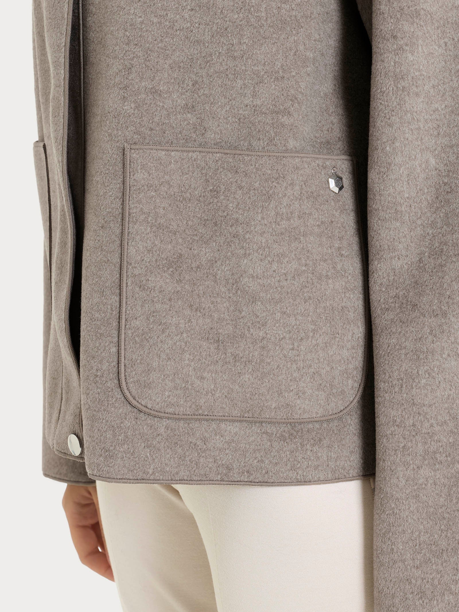 Giacca con collo camicia in Vegan Wool - Glace' Mel. - Image 3