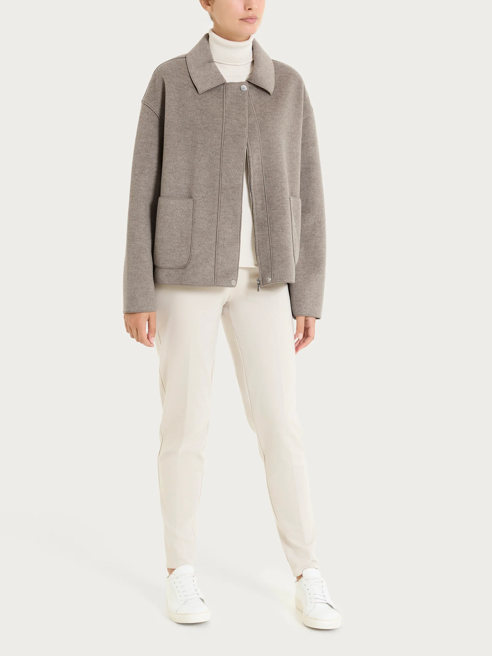 Giacca con collo camicia in Vegan Wool - Glace' Mel. - Image 4