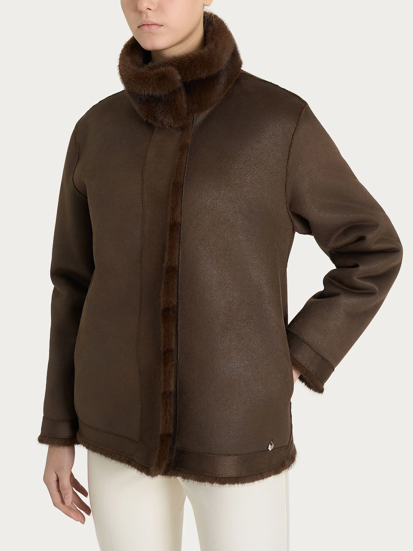 Giacca double-face in Vegan Fur - Fant. Chocolate Torte