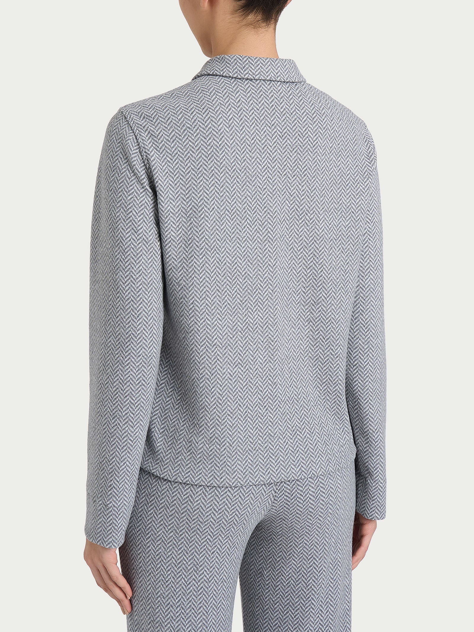 Giacca Shacket con fantasia in Eco Jacquard - Fant.Grigio Mel. - Image 2