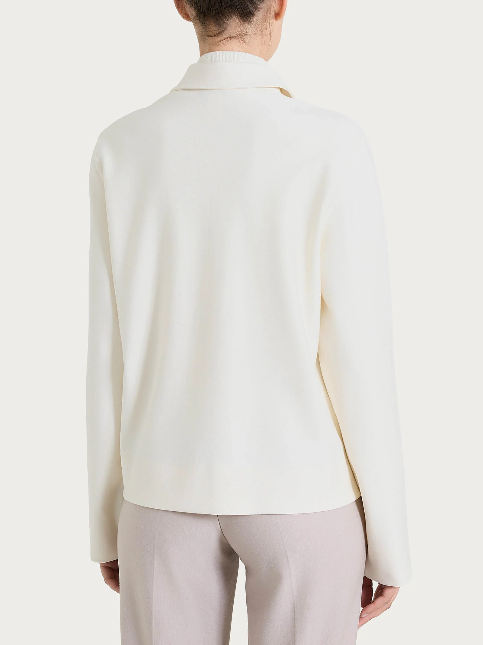 Giacca Shacket in Compact - Avorio - Image 2