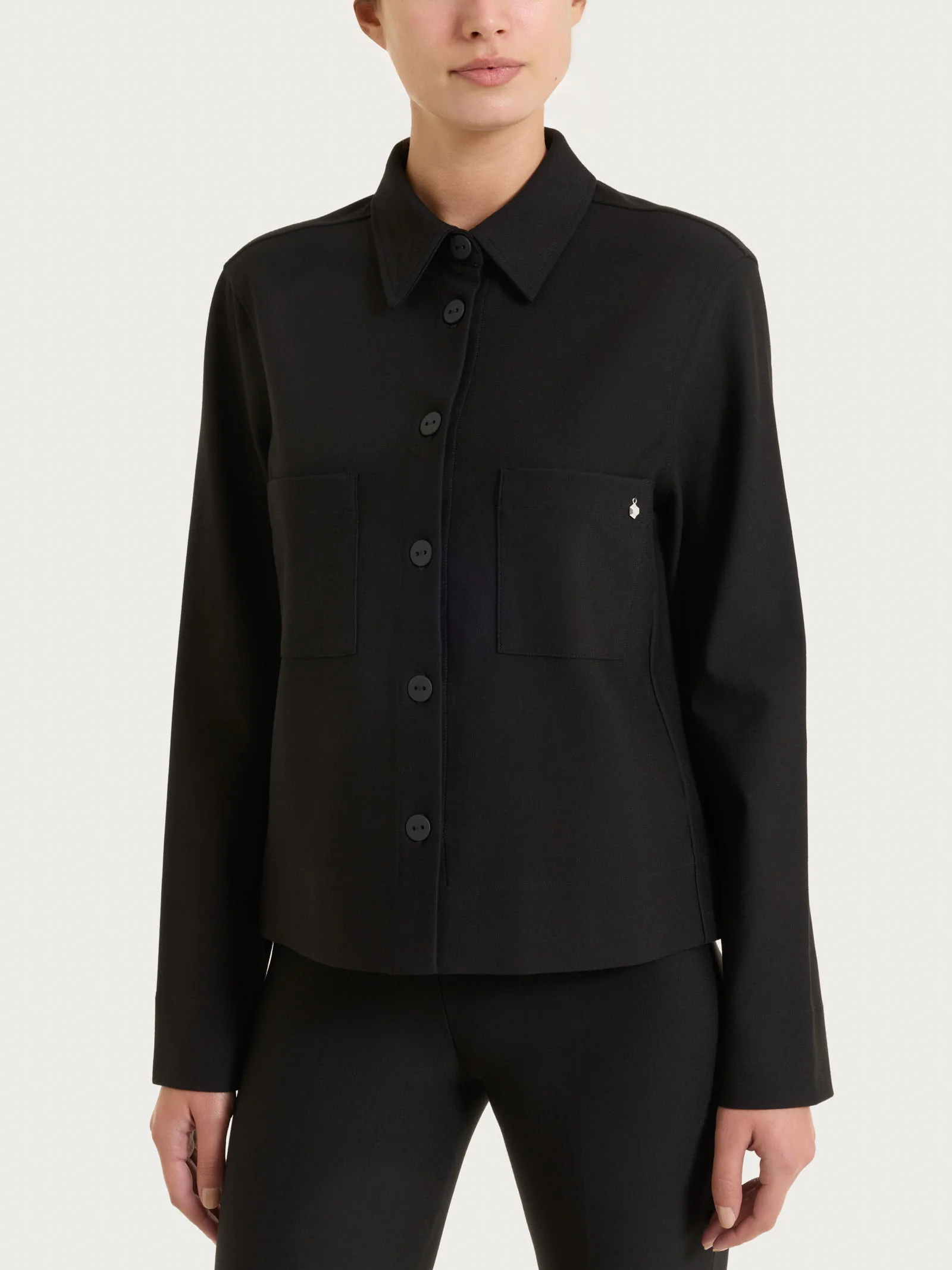 Giacca Shacket in Compact - Nero