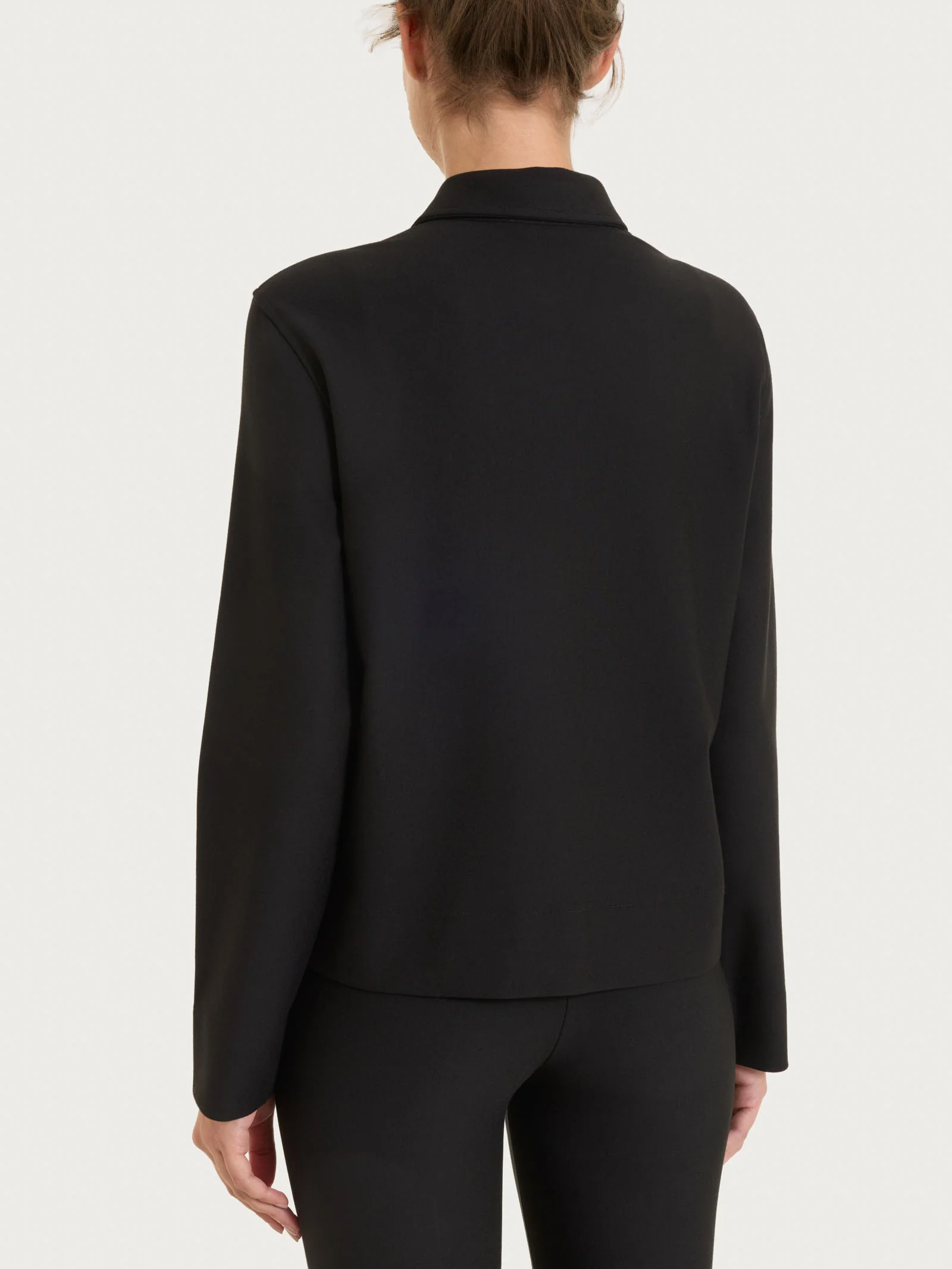 Giacca Shacket in Compact - Nero - Image 2