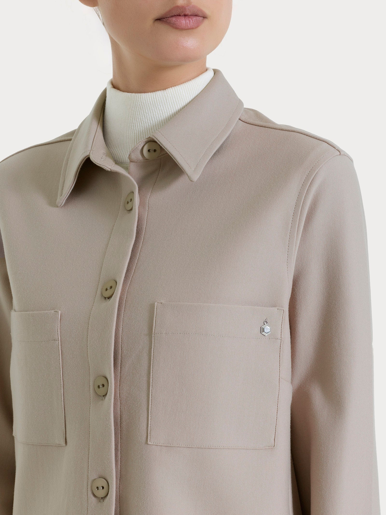 Giacca Shacket in Compact - String - Image 3