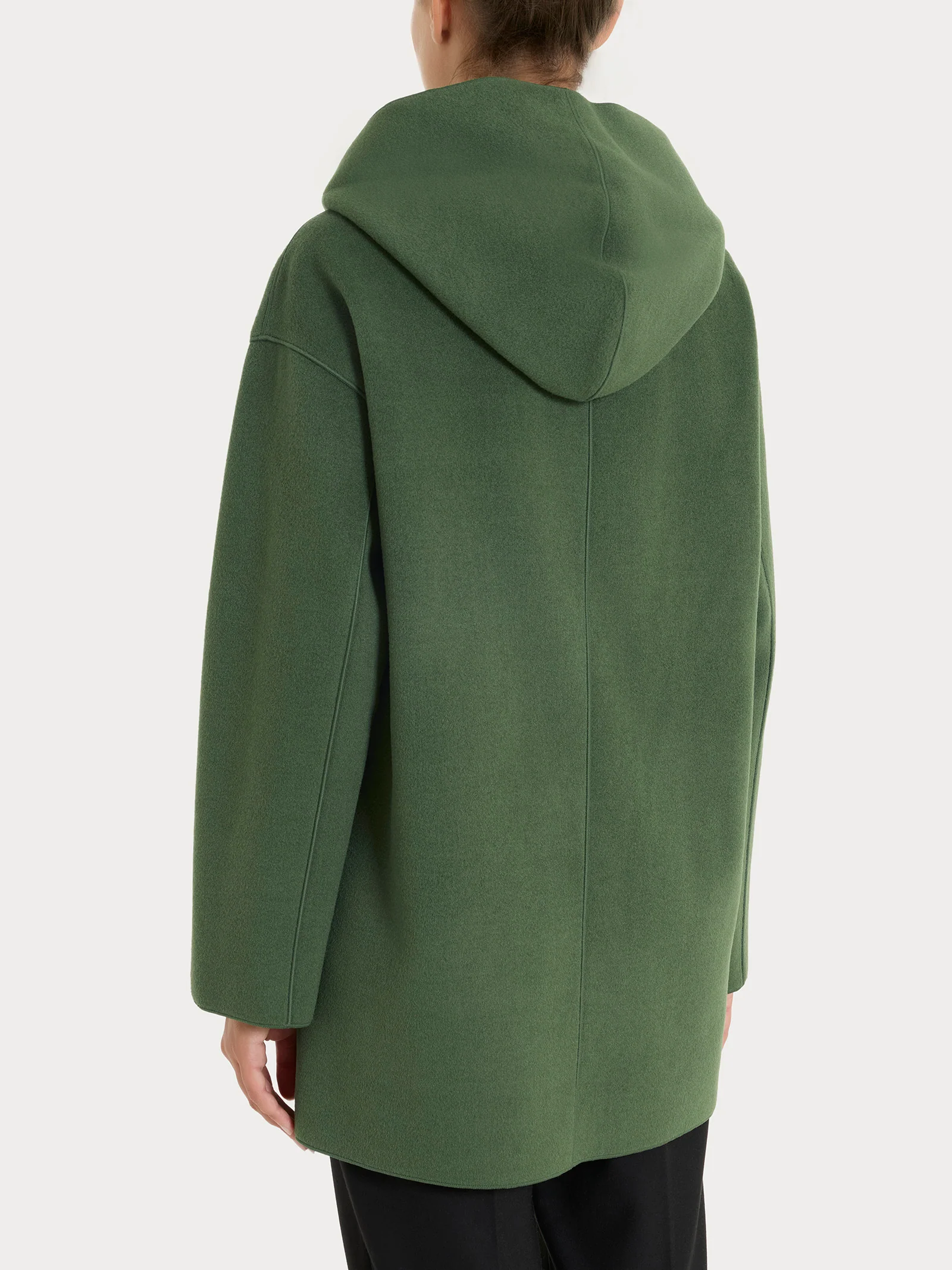 Giaccone con cappuccio in Vegan Wool - Bronze Green - Image 2