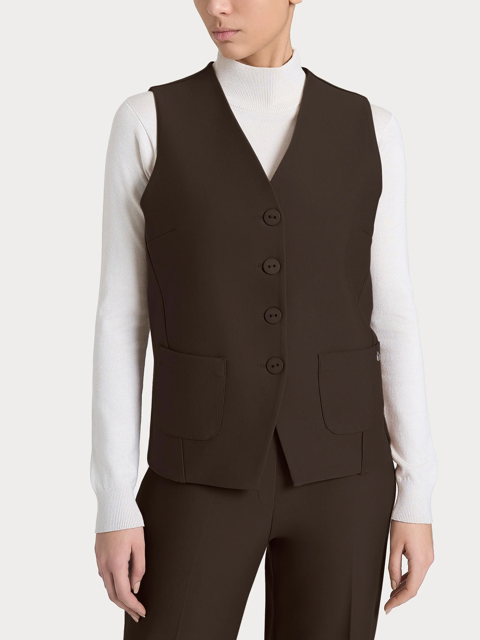 Gilet con quattro bottoni in Compact - Chocolate Torte
